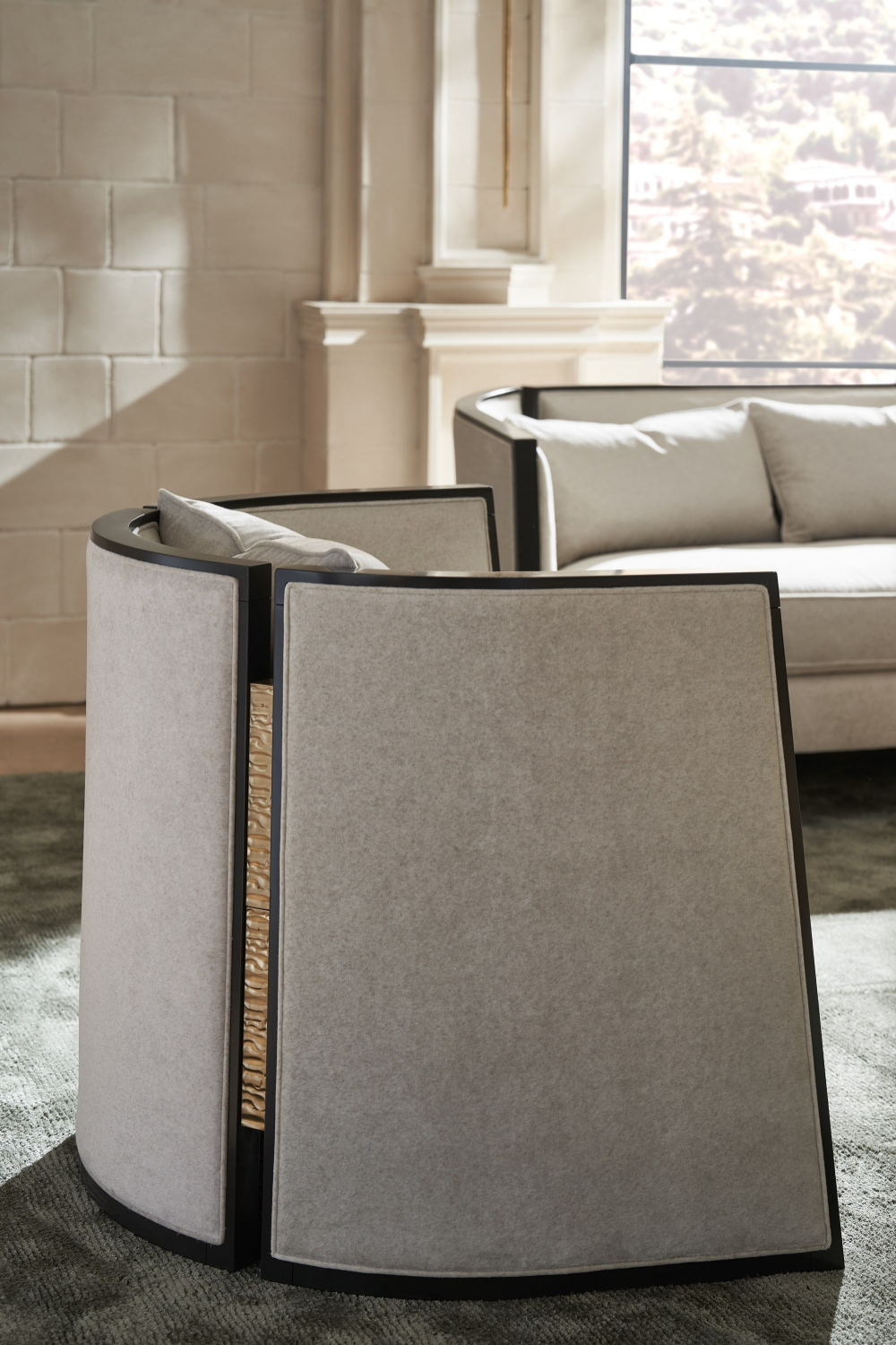 Gray Modern Lounge Chair | Caracole Cut Away