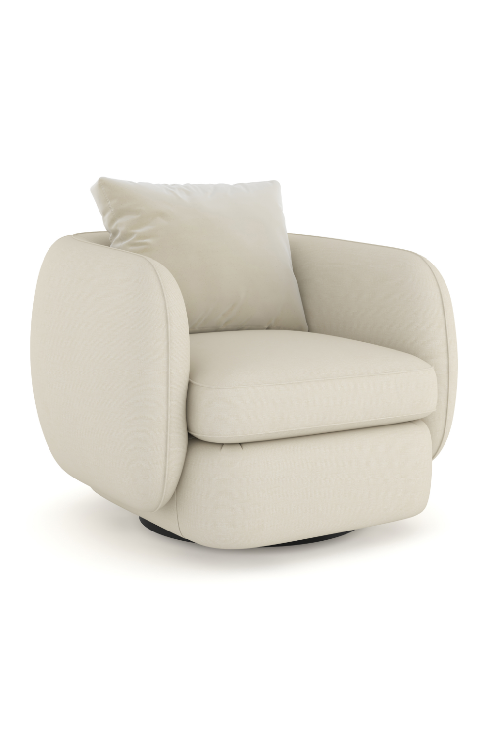Ivory Linen Swivel Chair | Caracole Lumi | Oroa.com