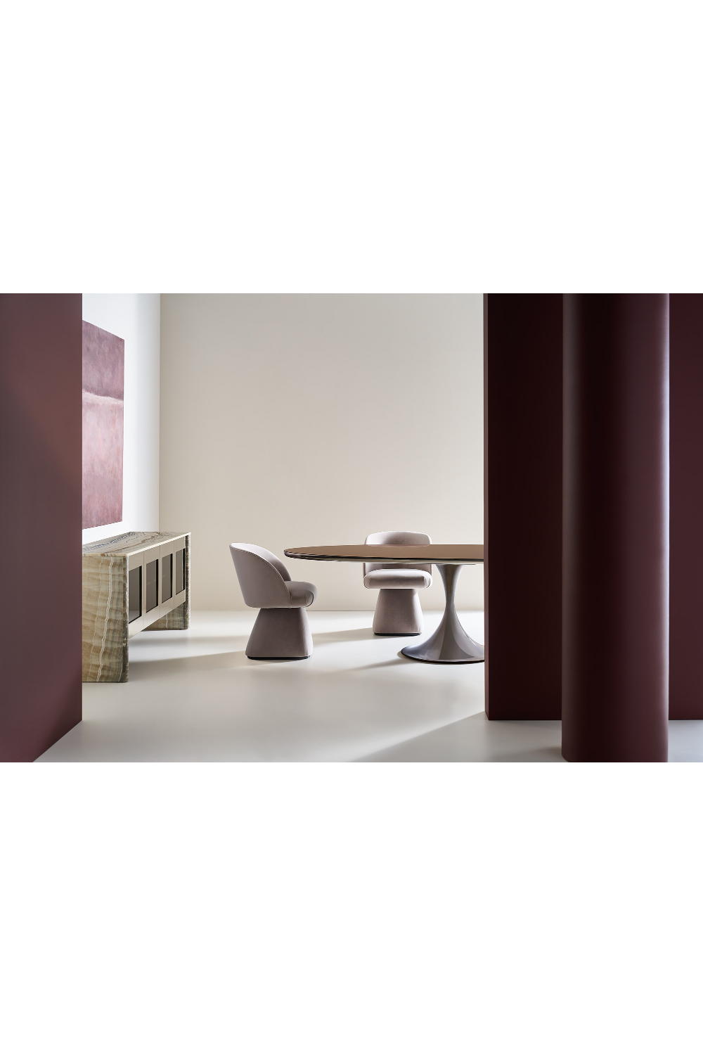Taupe Velvet Swivel Chair | Caracole Vuelta | Oroa.com