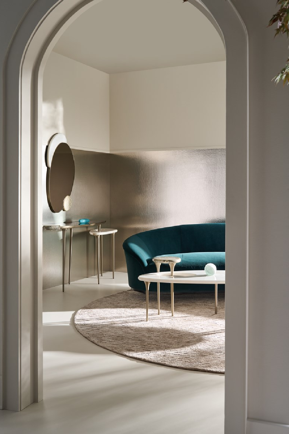 Green Velvet Sectional Sofa | Caracole Three's Company | Oroa.com