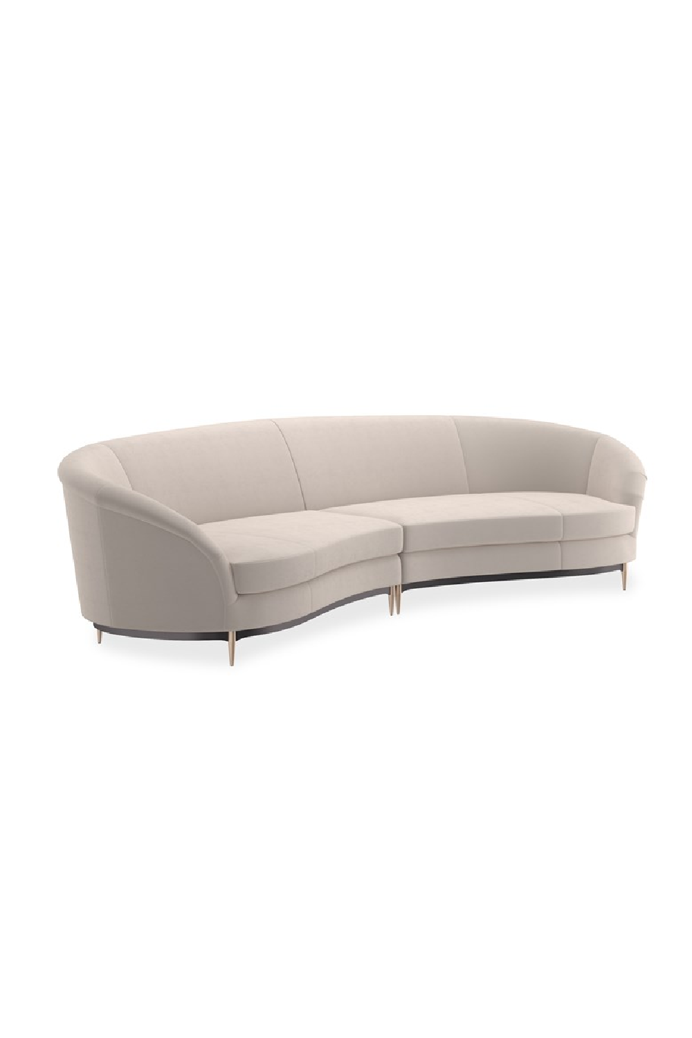 Beige Velvet Sectional Sofa | Caracole Three's Company | Oroa.com