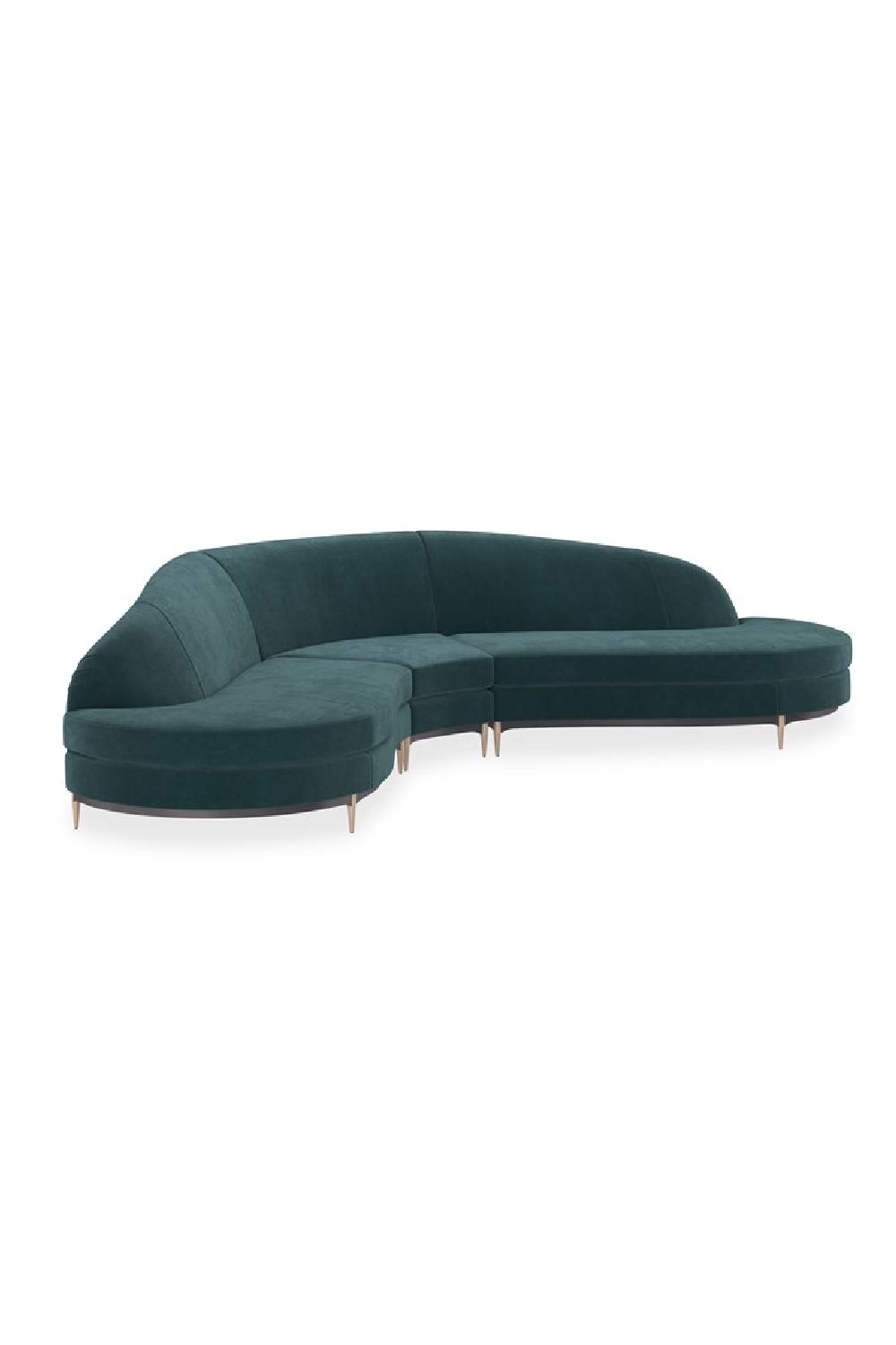 Green Velvet Sectional Sofa | Caracole Three's Company | Oroa.com
