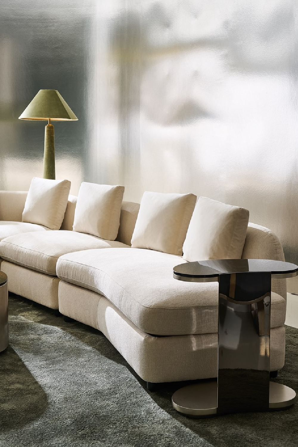 Ivory Linen Sectional Chair | Caracole Lumi | Oroa.com