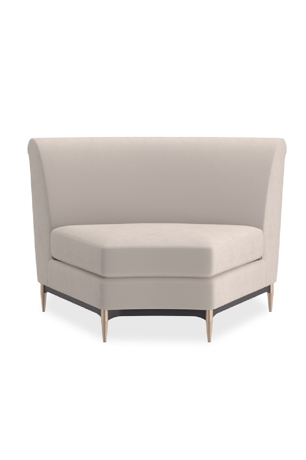 Beige Velvet Sectional Sofa | Caracole Three's Company | Oroa.com