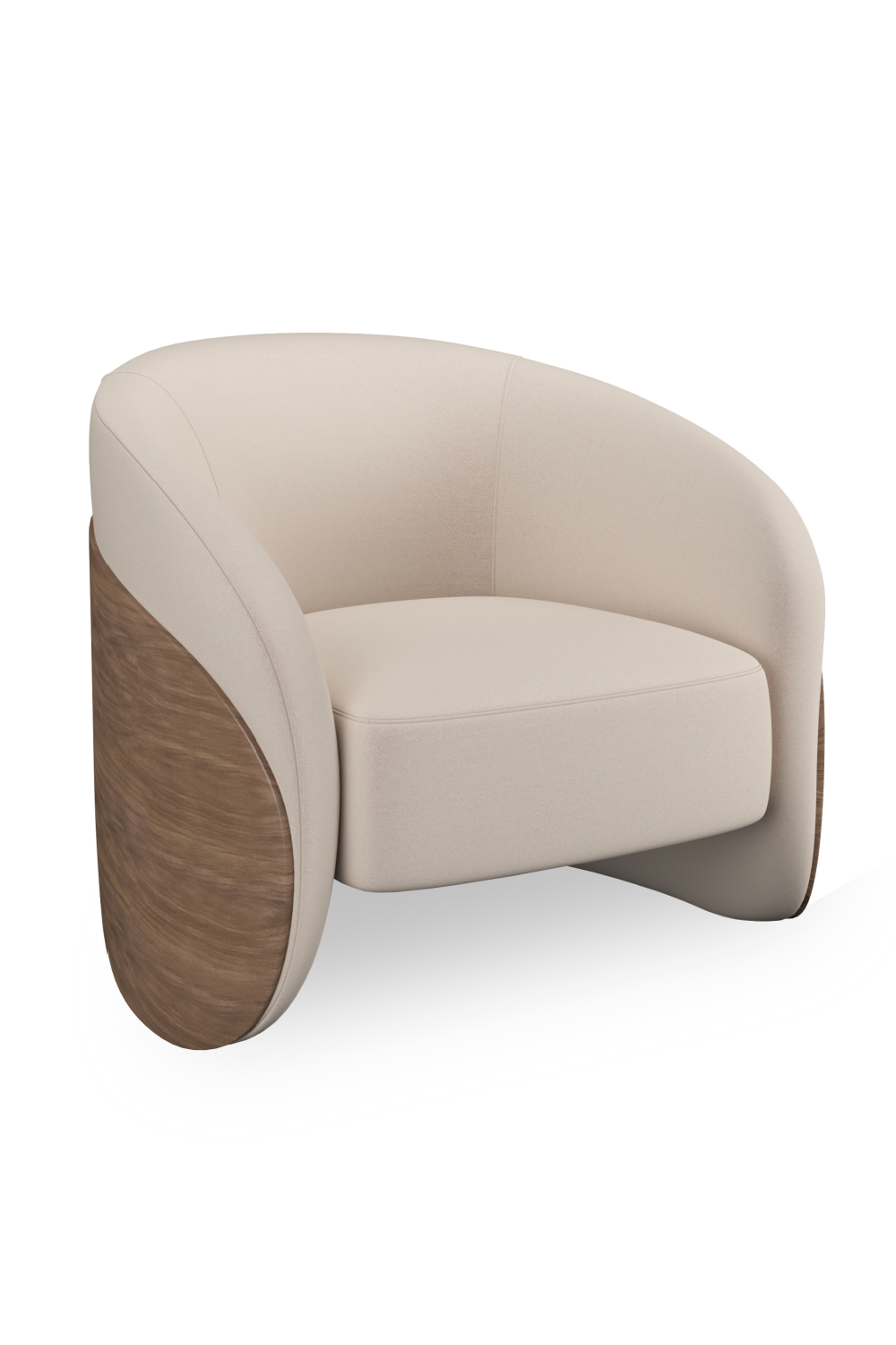 Ivory Mohair Lounge Chair | Caracole Fleur | Oroa.com