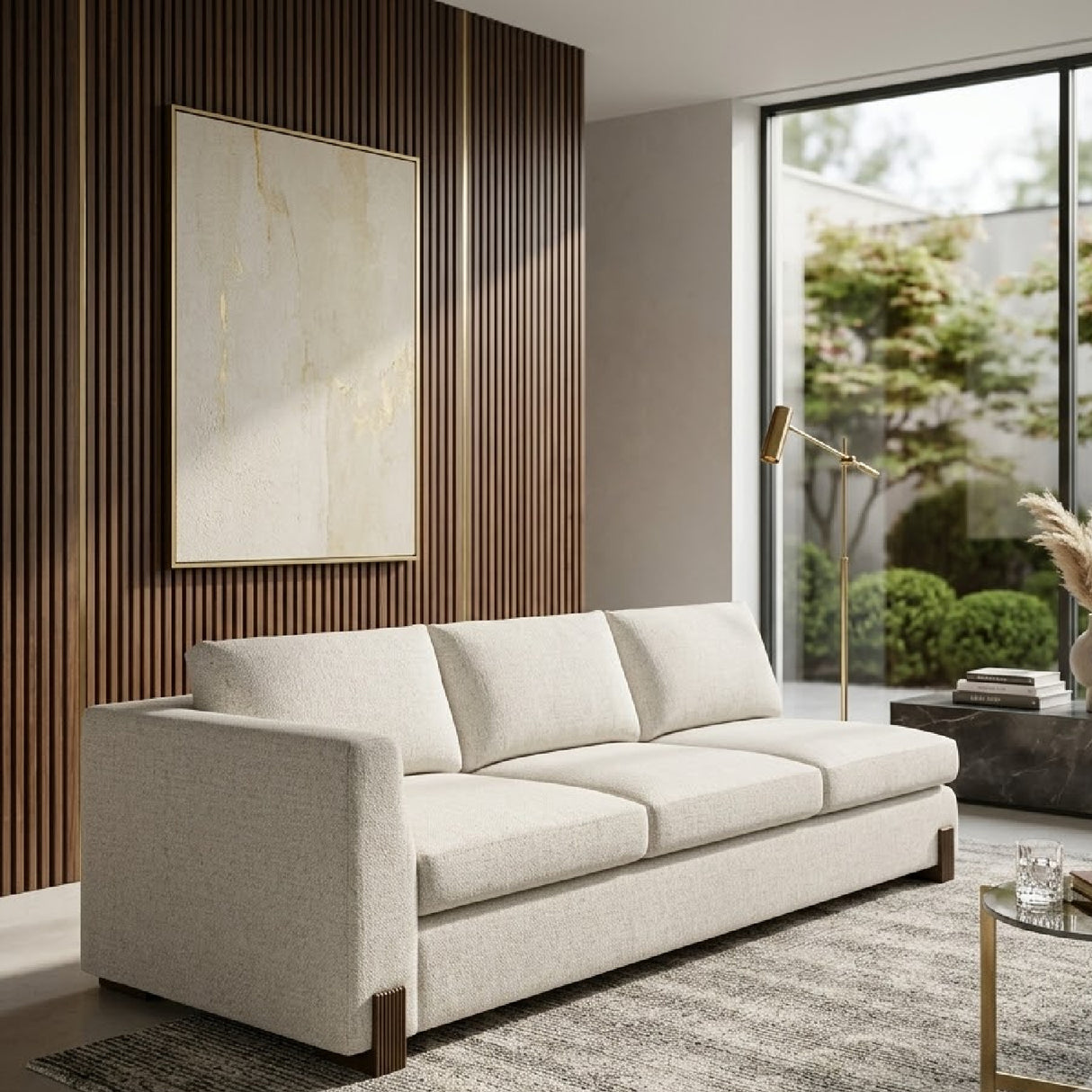 Woven Fabric Single-Armed Sofa – Counter Balance – rear view