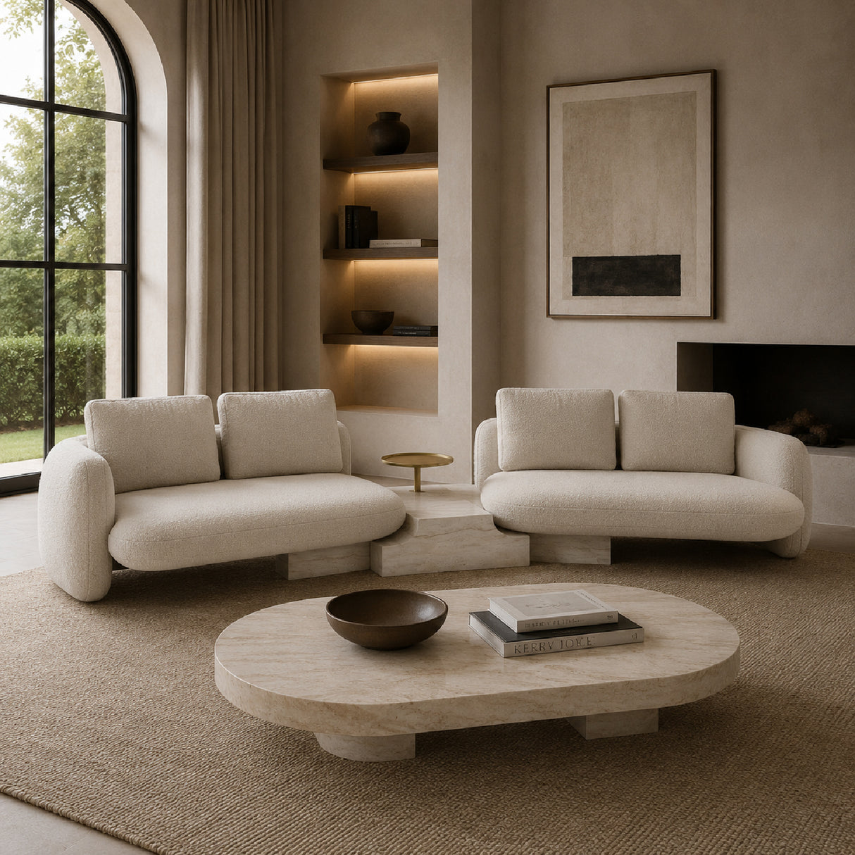 Right Bumper Linen Sectional Sofa – Overlap – angled view