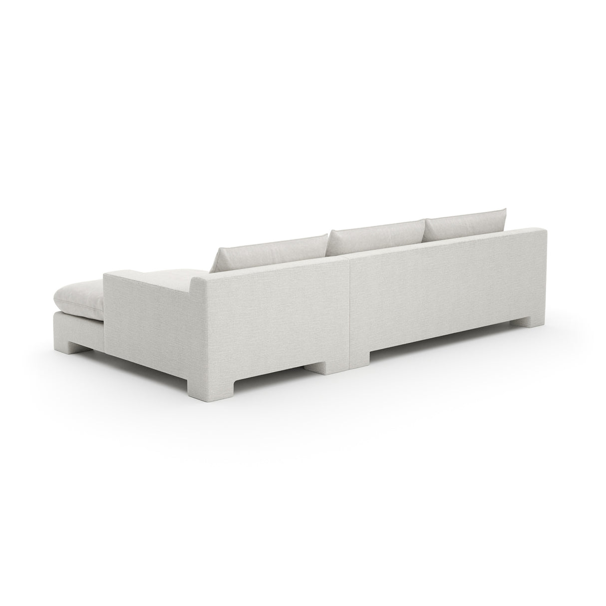 White Velvet Sectional Chaise – Devon – alternate view 5