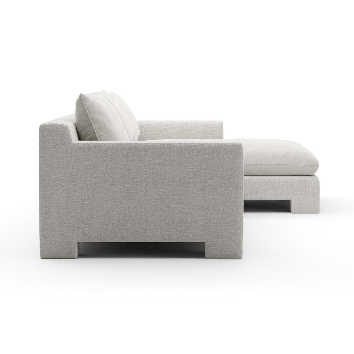 White Velvet Sectional Chaise – Devon – alternate view 7