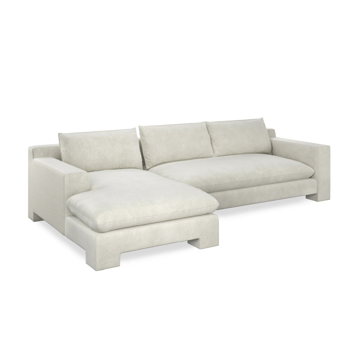 White Velvet Sectional Chaise – Devon – alternate view 10