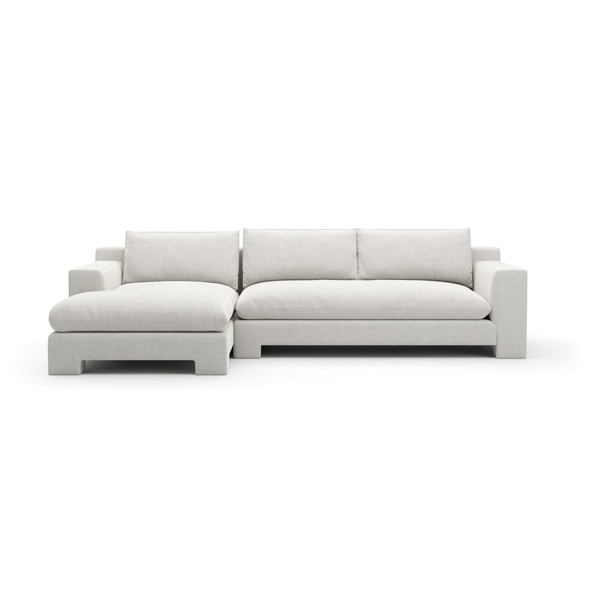 White Velvet Sectional Chaise – Devon – alternate view 8