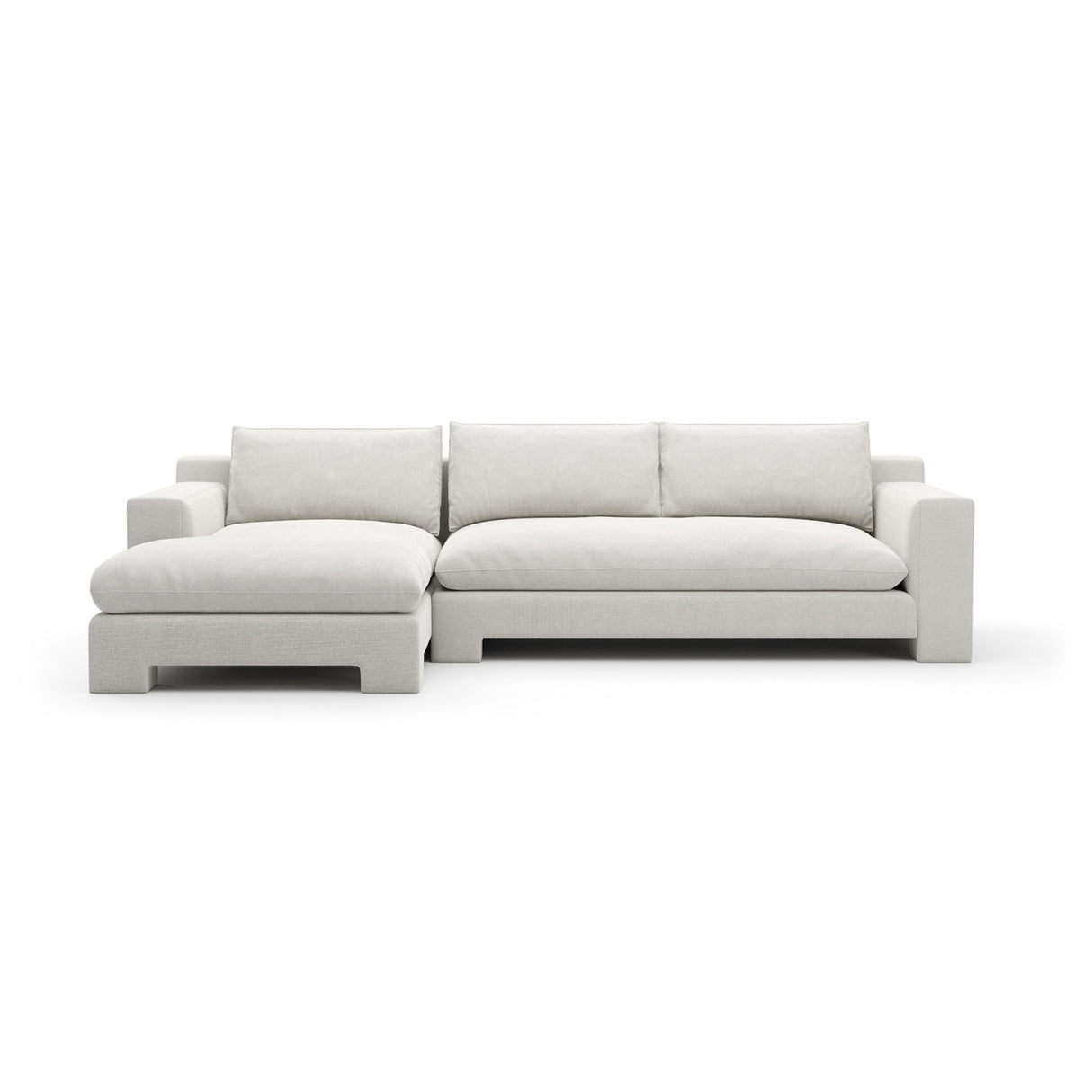White Velvet Sectional Chaise | Oroa.com
