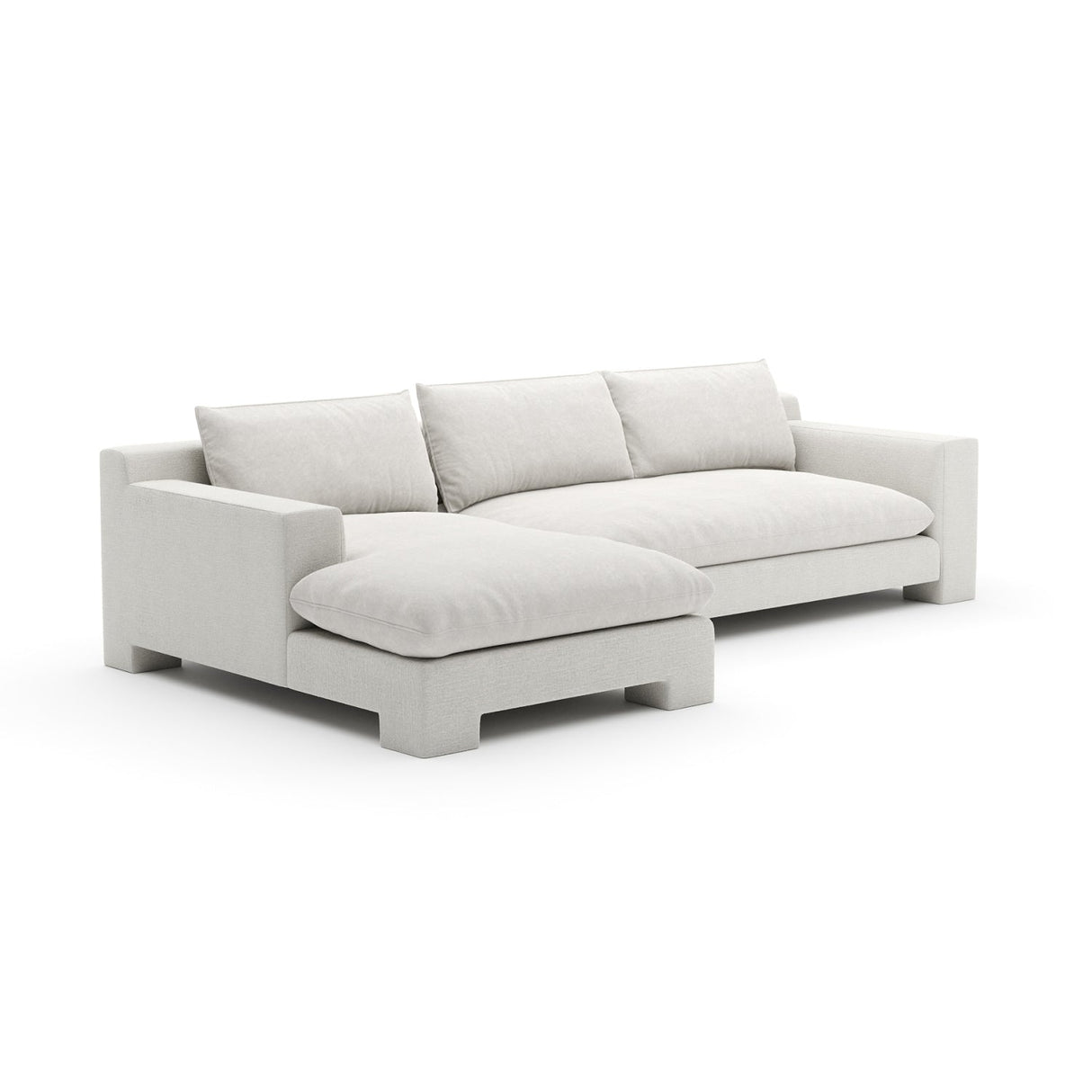 White Velvet Sectional Chaise – Devon – alternate view 13