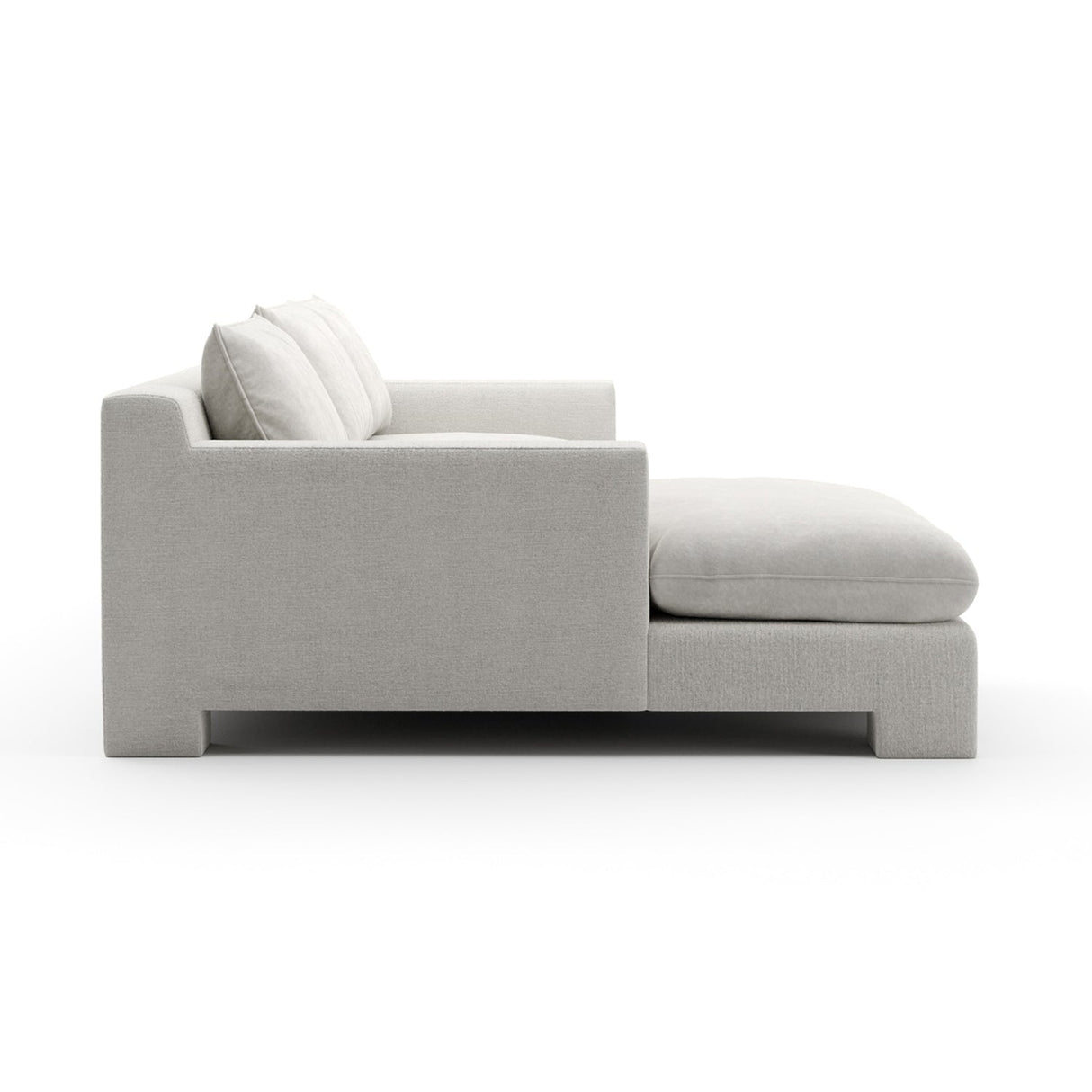 White Velvet Sectional Chaise – Devon – alternate view 14