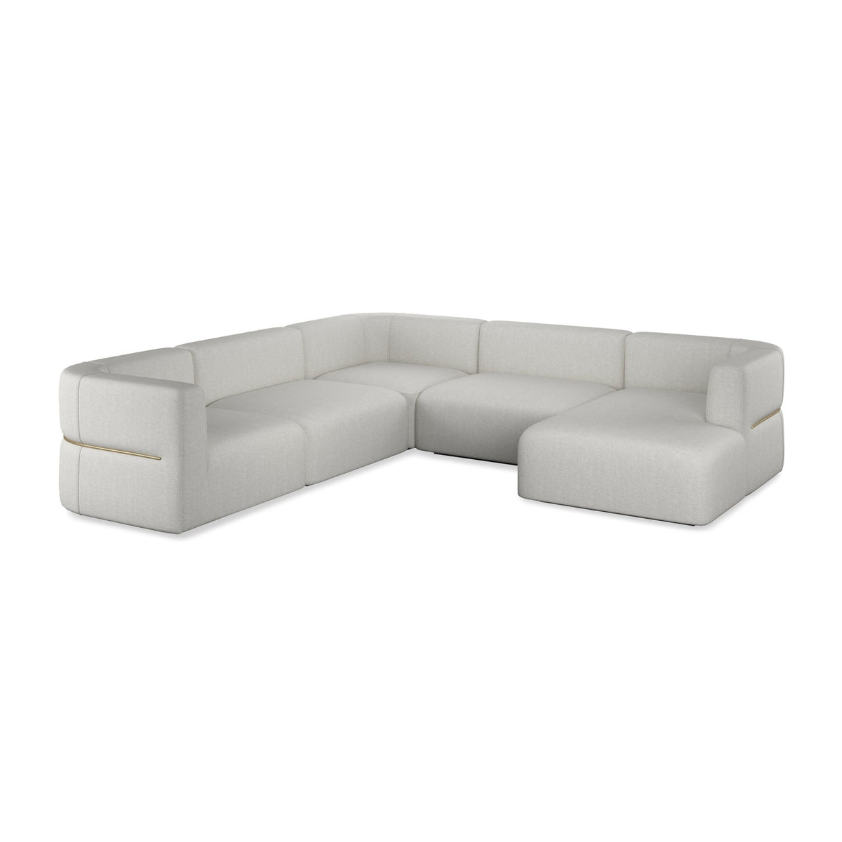 Ribbed Linen Sectional Chaise – Rhythm – side view