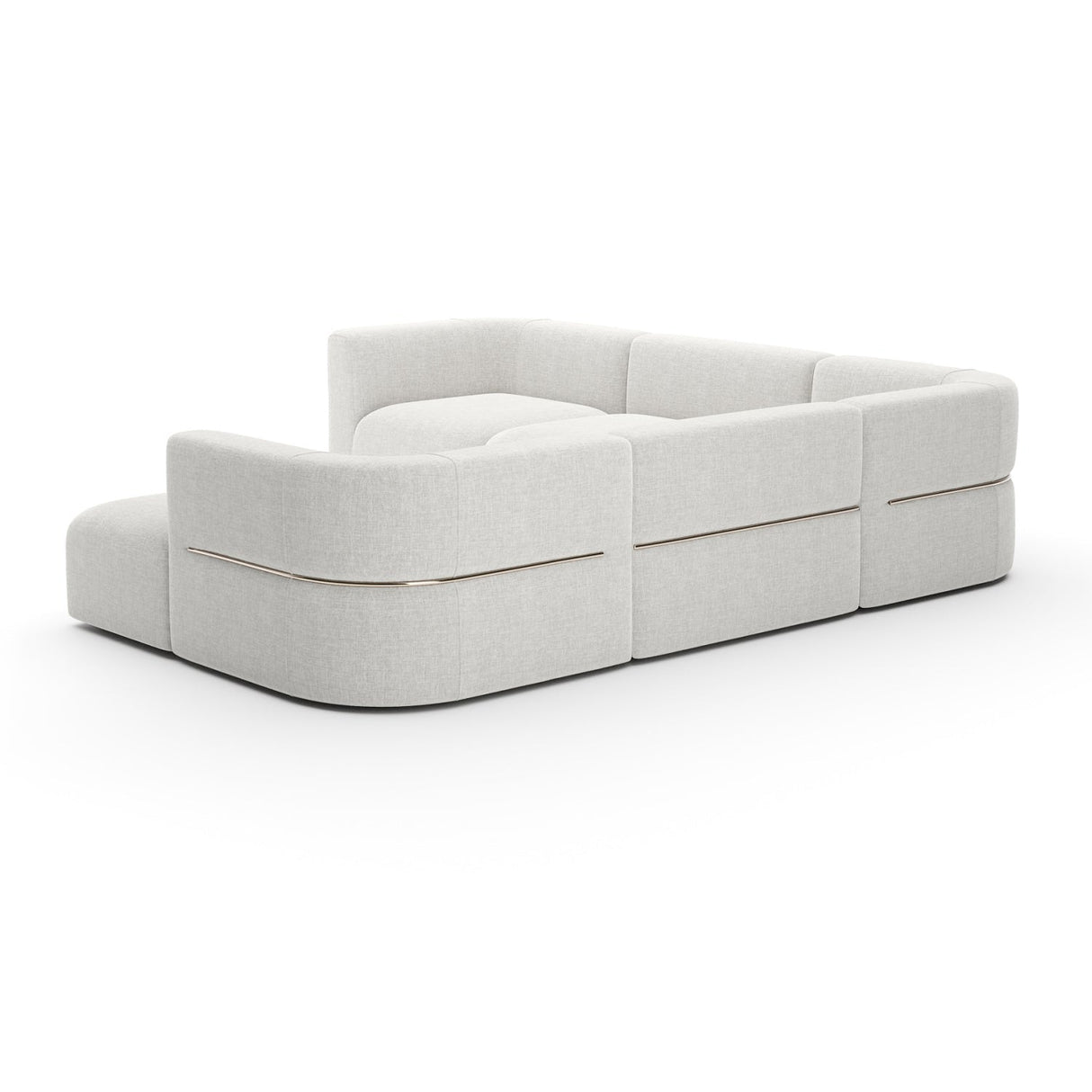 Ribbed Linen Sectional Chaise – Rhythm – rear view