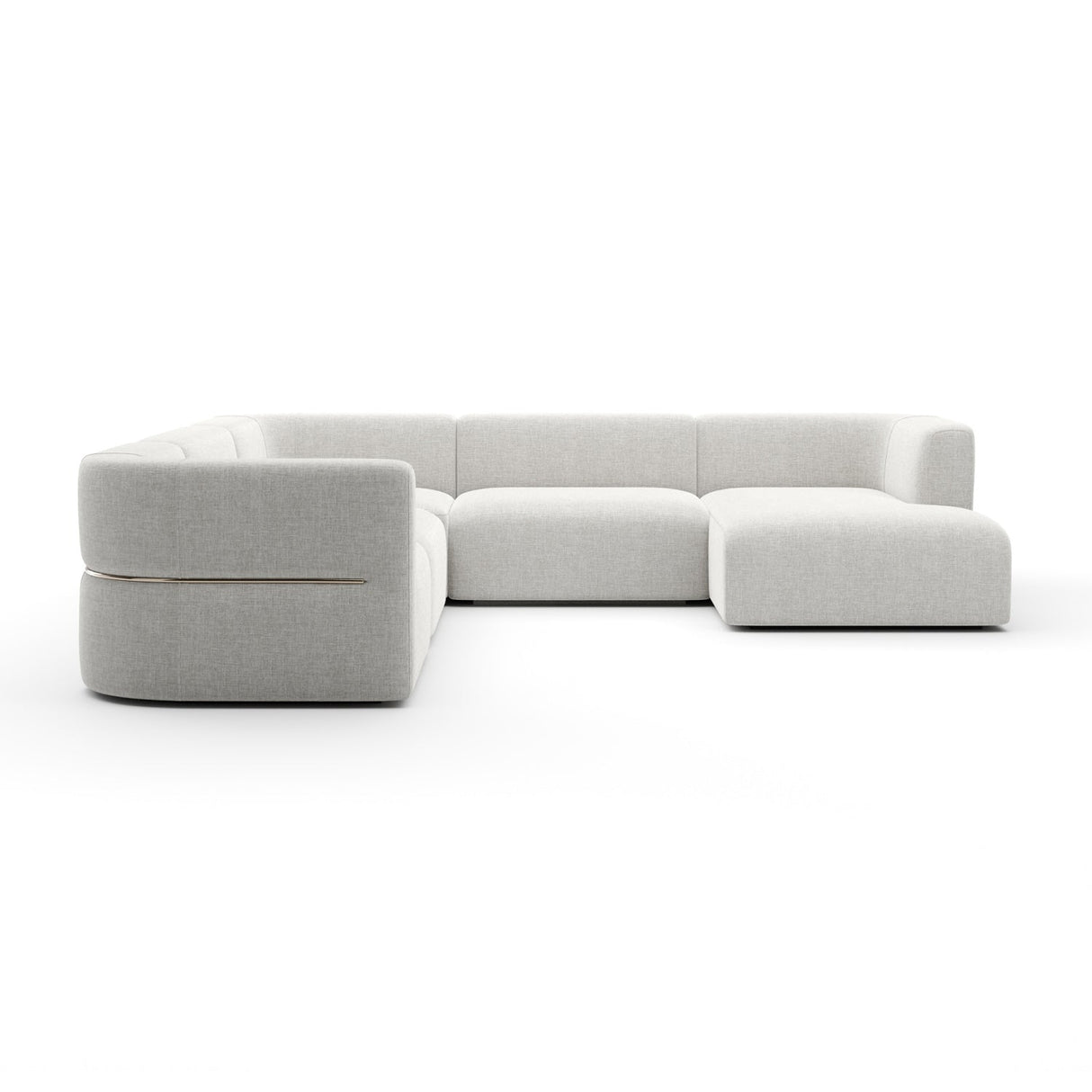 Ribbed Linen Sectional Chaise – Rhythm – front view