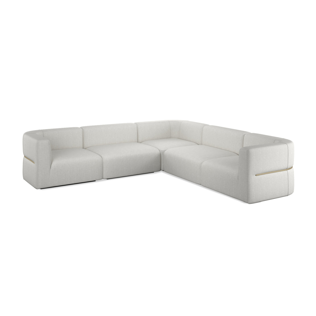 Ribbed Linen Sectional Sofa – Rhythm – rear view