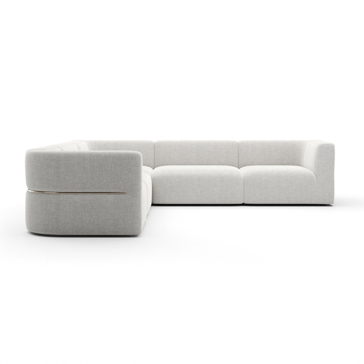 Ribbed Linen Sectional Sofa – Rhythm – front view