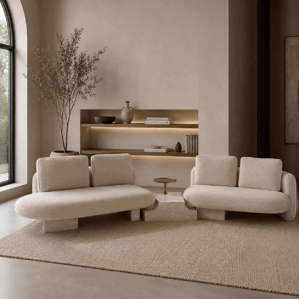 Left Bumper Linen Sectional Sofa – Overlap – angled view