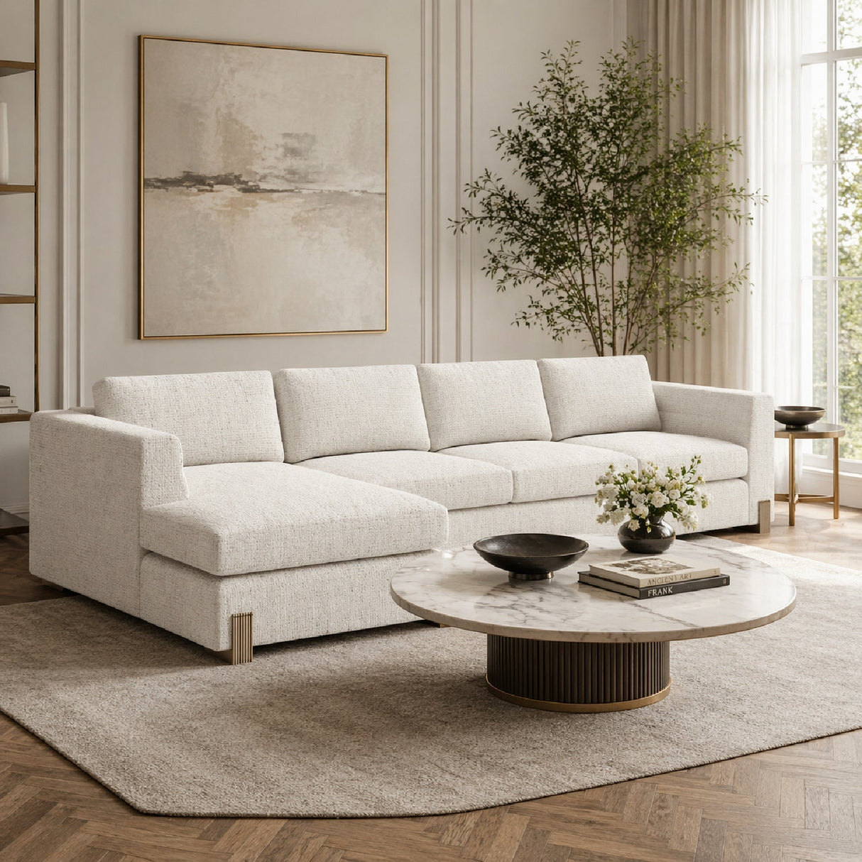 Beige Woven Chaise Lounge L – Counter Balance – alternate view 9