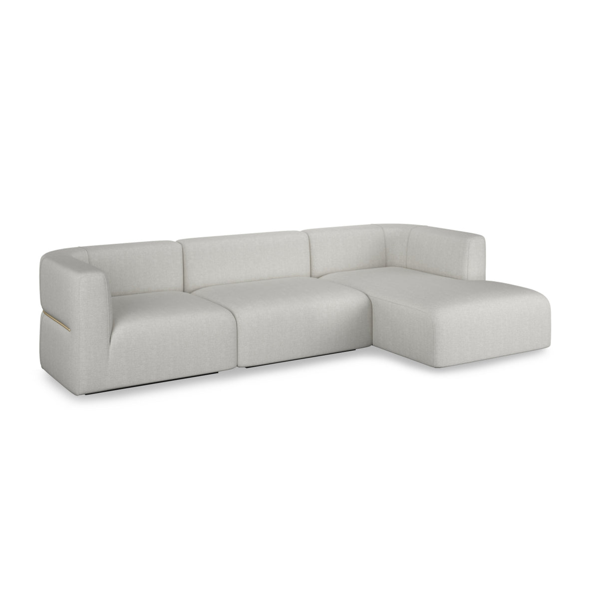 Ribbed Linen Sectional Sofa – Rhythm – rear view