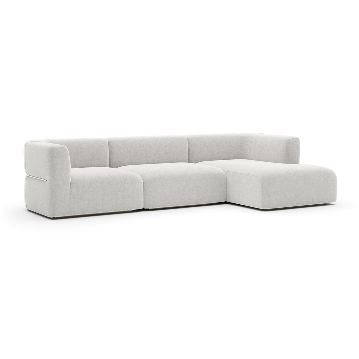 Ribbed Linen Sectional Sofa – Rhythm – side view