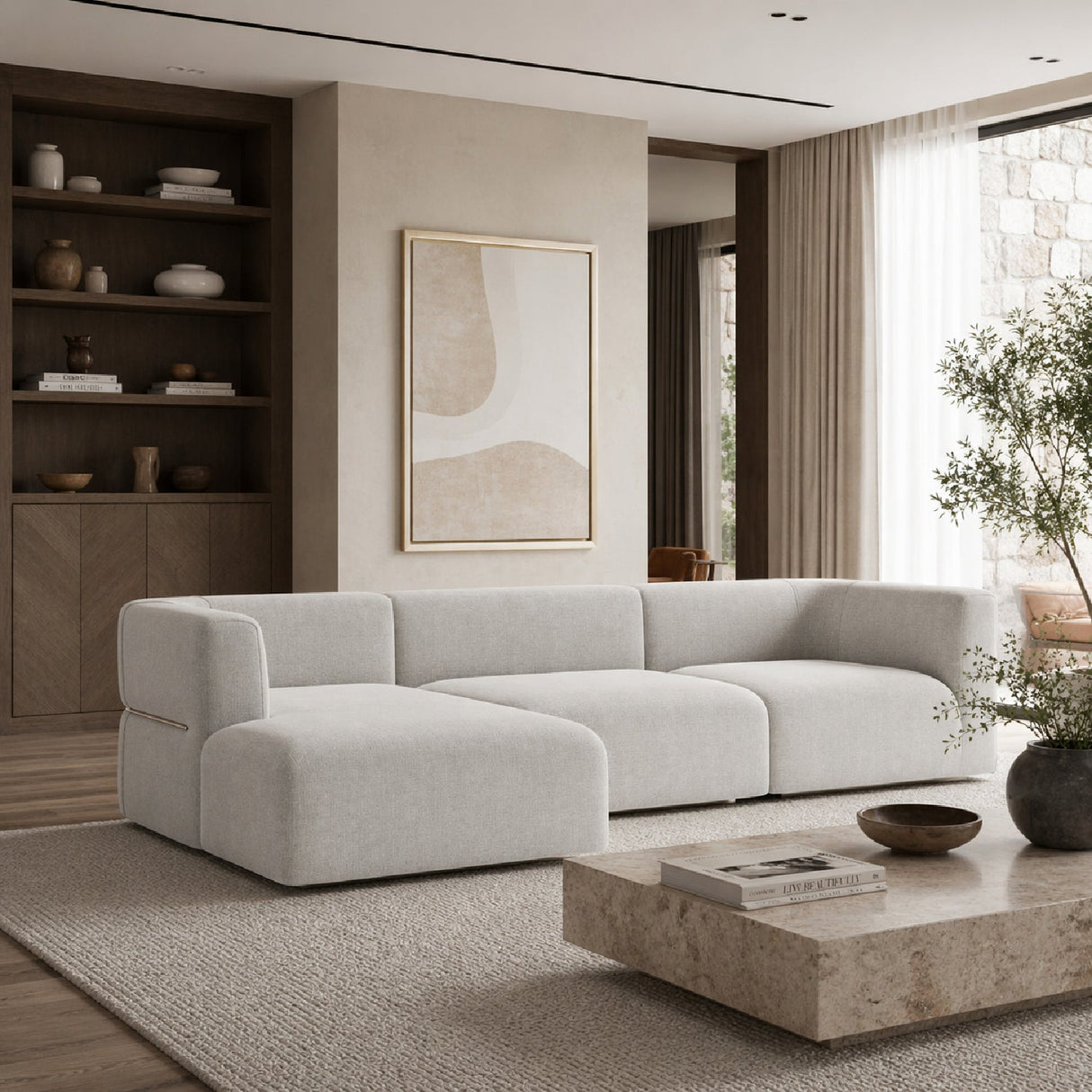 Ribbed Linen Sectional Sofa – Rhythm – alternate view 9