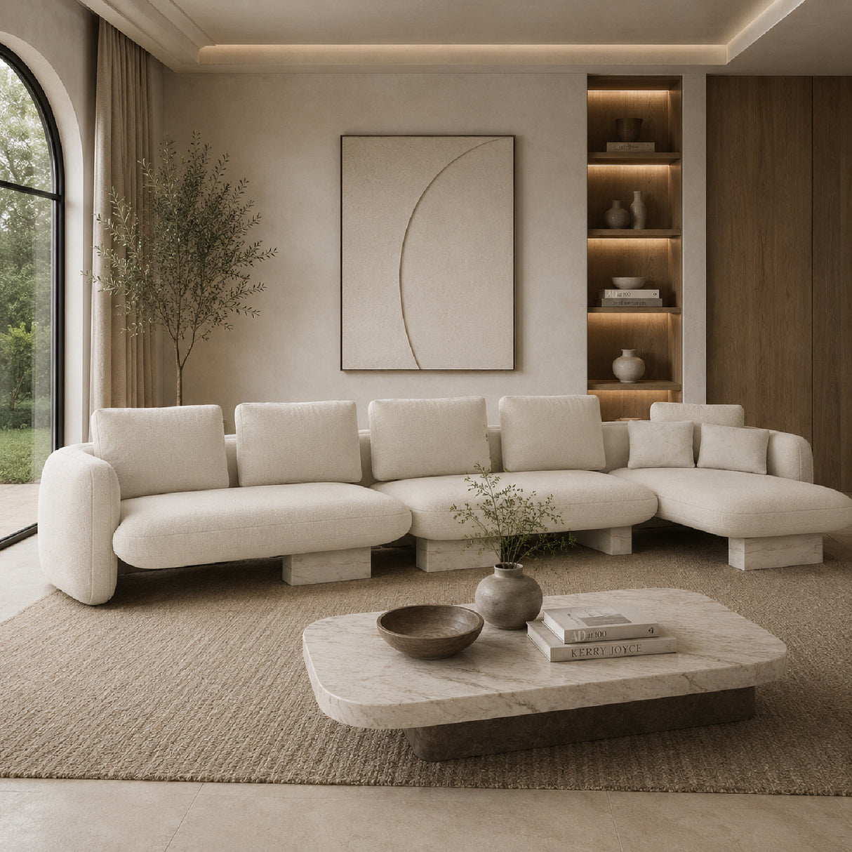 Linen Right Chaise Sectional Sofa L | Oroa.com