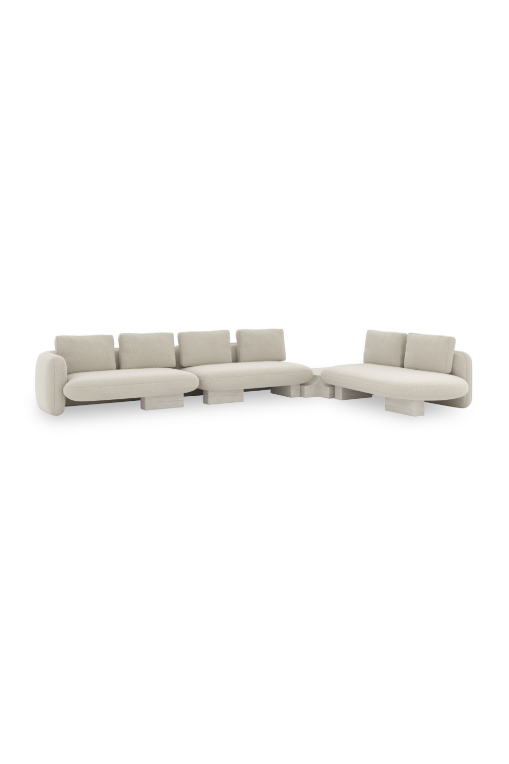 Bumper Linen Sectional Sofa L | Caracole Overlap | Oroa.com