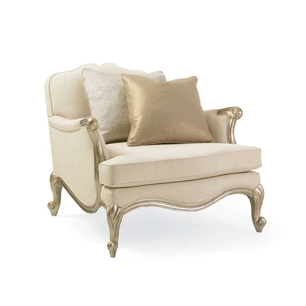 White French-Inspired Lounge Chair – Savoir Faire – front view