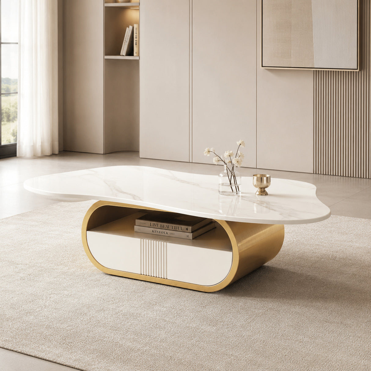 White Gold Butterfly Coffee Table | OROA