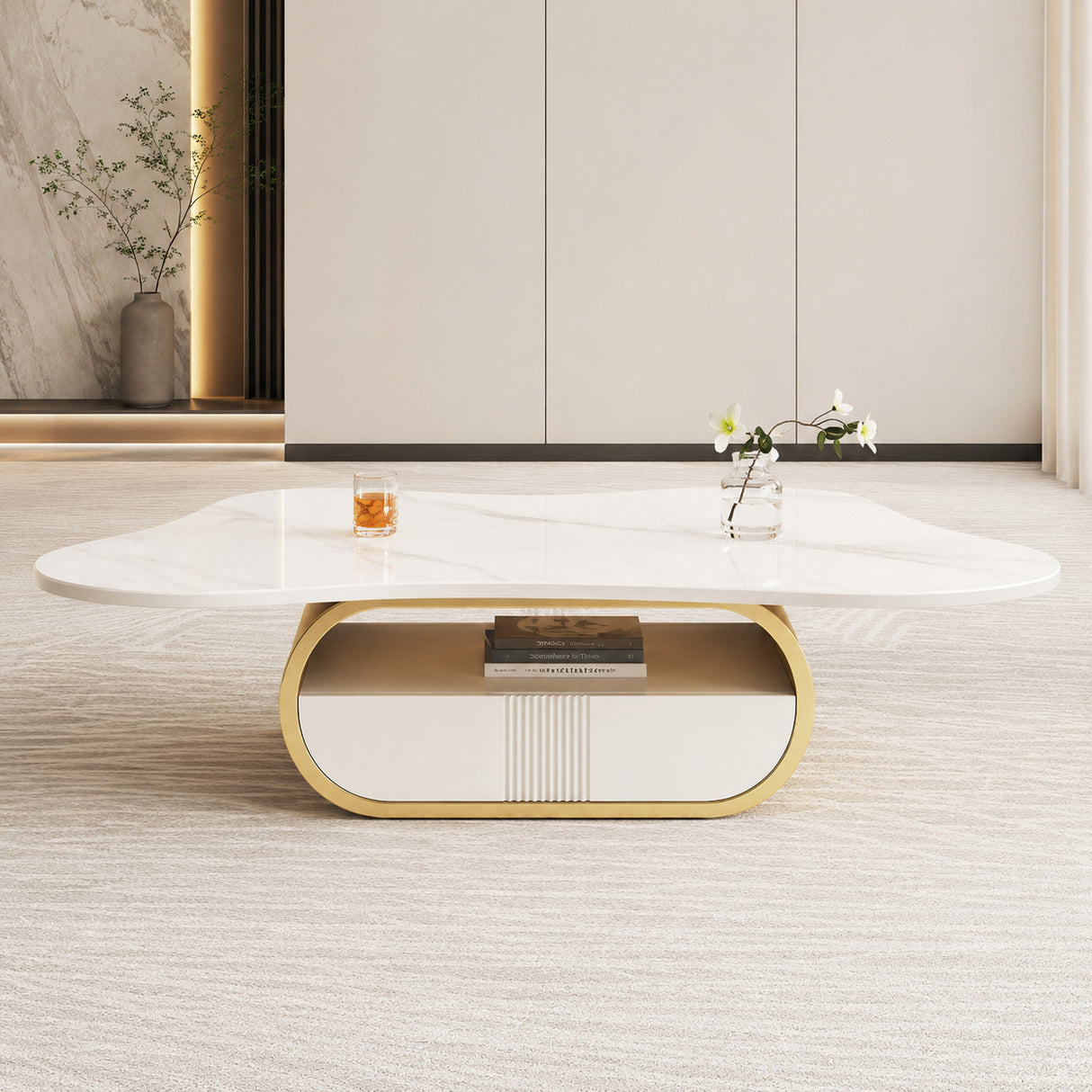 White Gold Butterfly Coffee Table | OROA