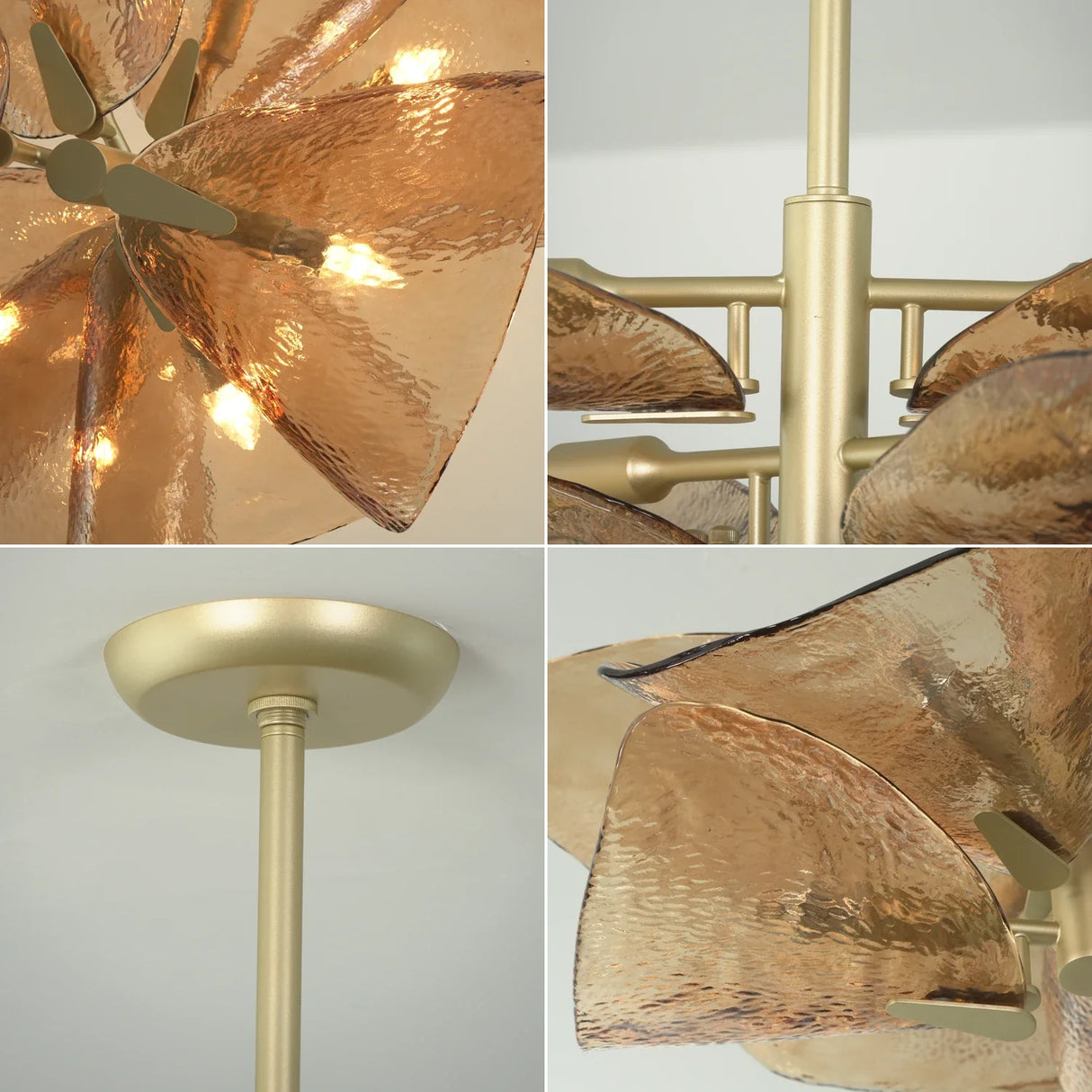 Cloud Shaped Layered Amber Glass Chandelier - OROA