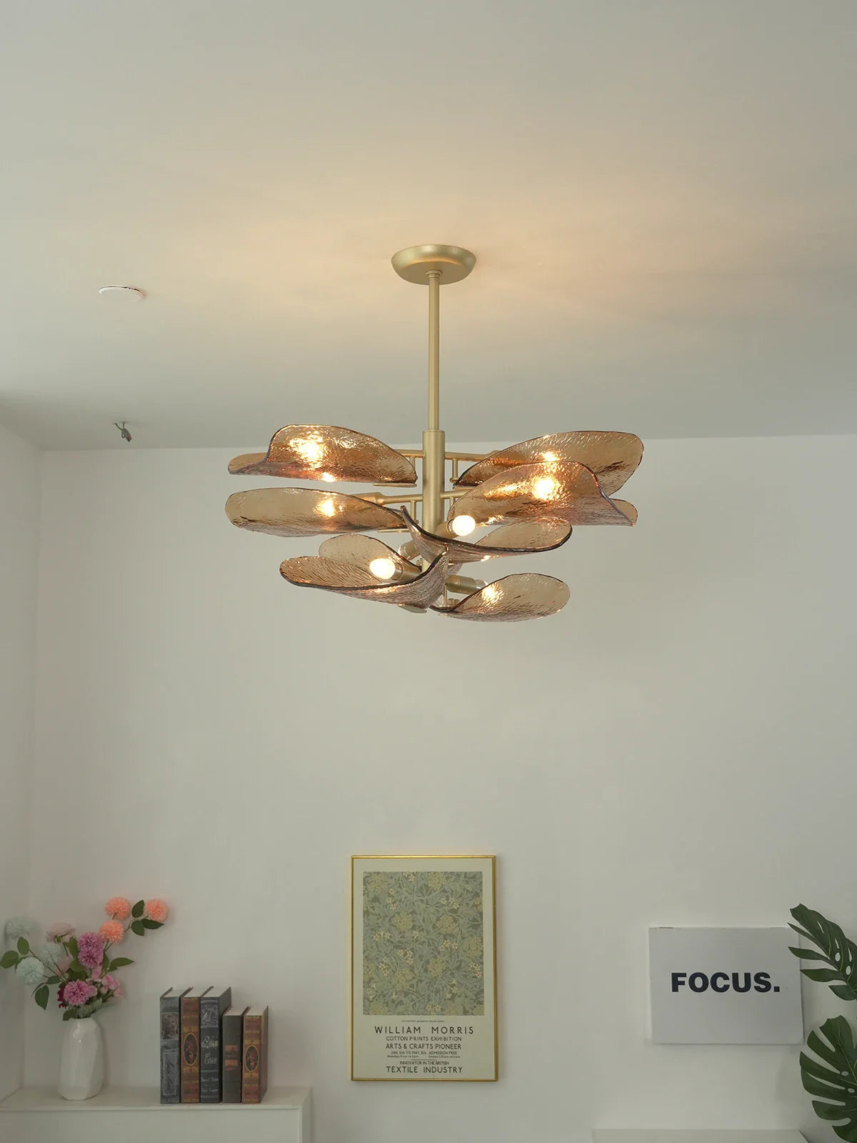 Cloud Shaped Layered Amber Glass Chandelier - OROA