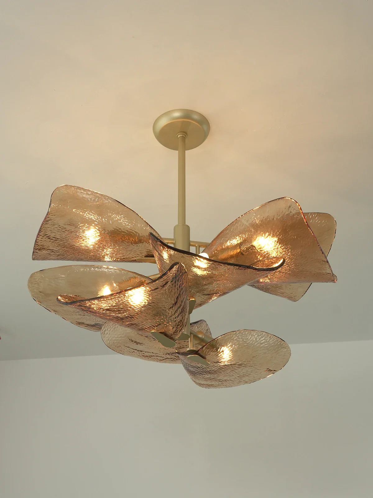 Cloud Shaped Layered Amber Glass Chandelier - OROA