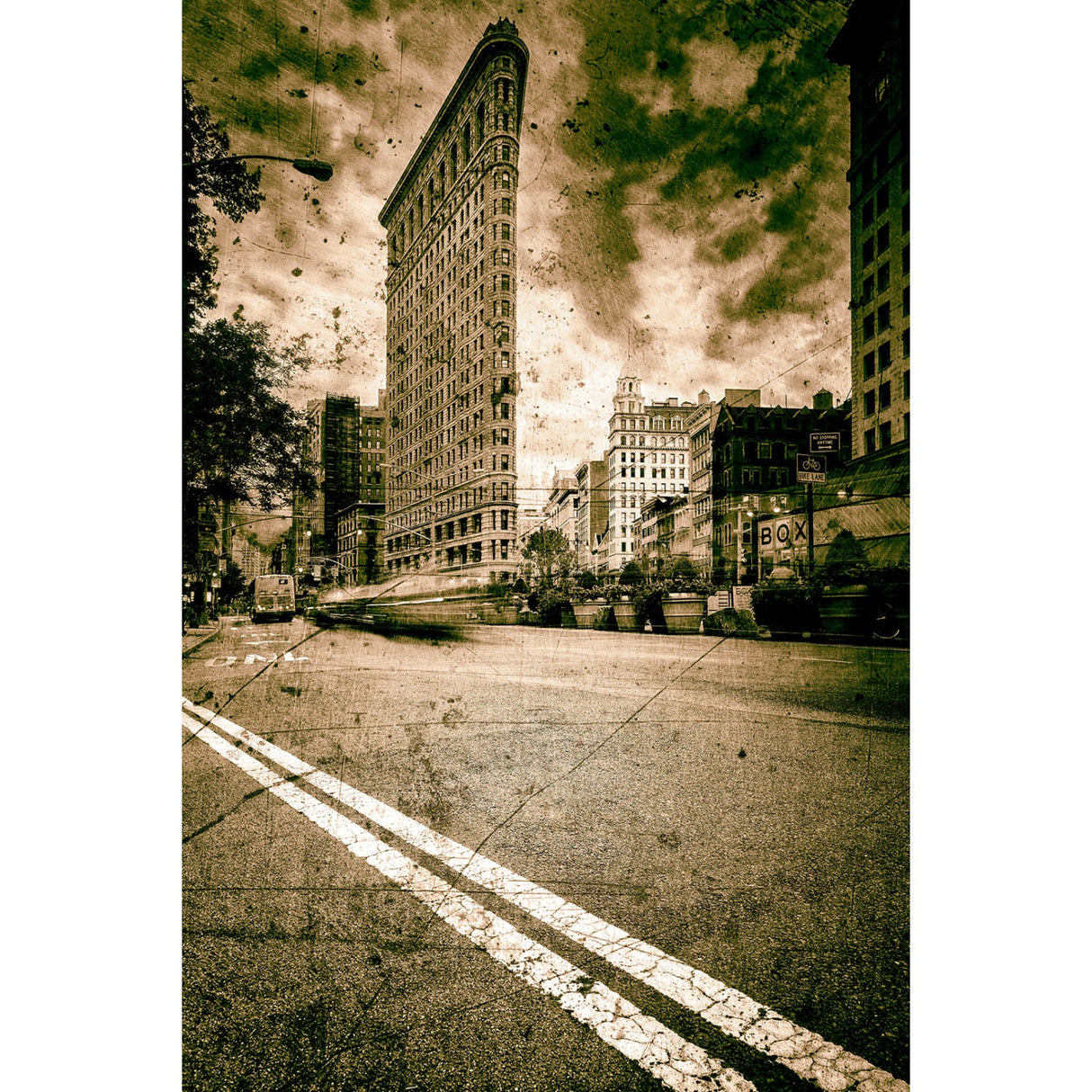 Flatiron Lines Sepia Iconic Building photographic art print by Cobra Art