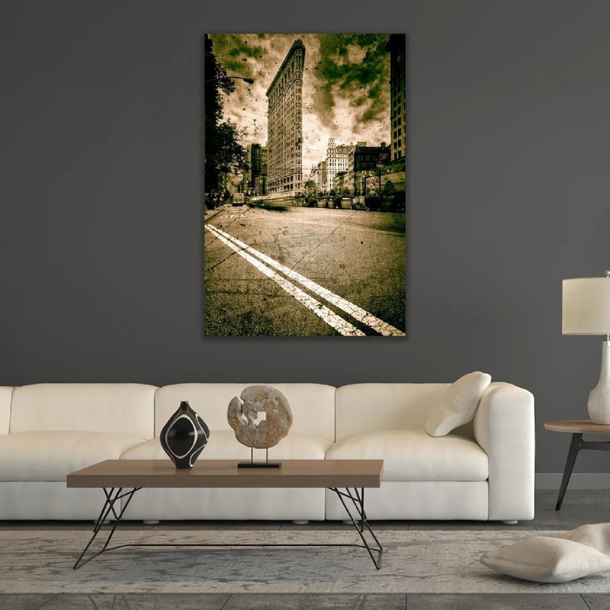 Flatiron Lines Sepia Iconic Building photographic art print by Cobra Art, alternate view 2