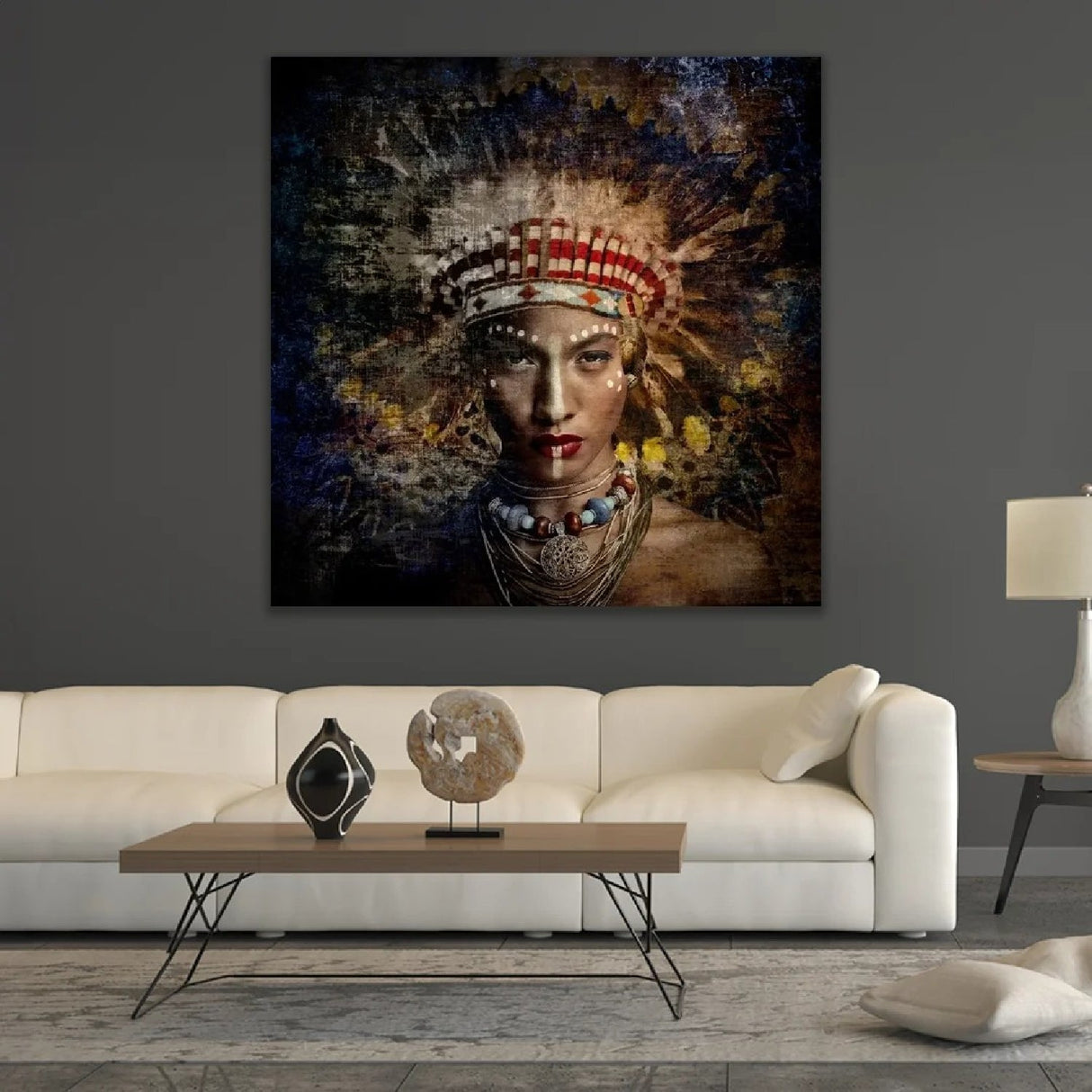 Amazone Woman With Tribal Headpiece photographic art print by Cobra Art, alternate view 2