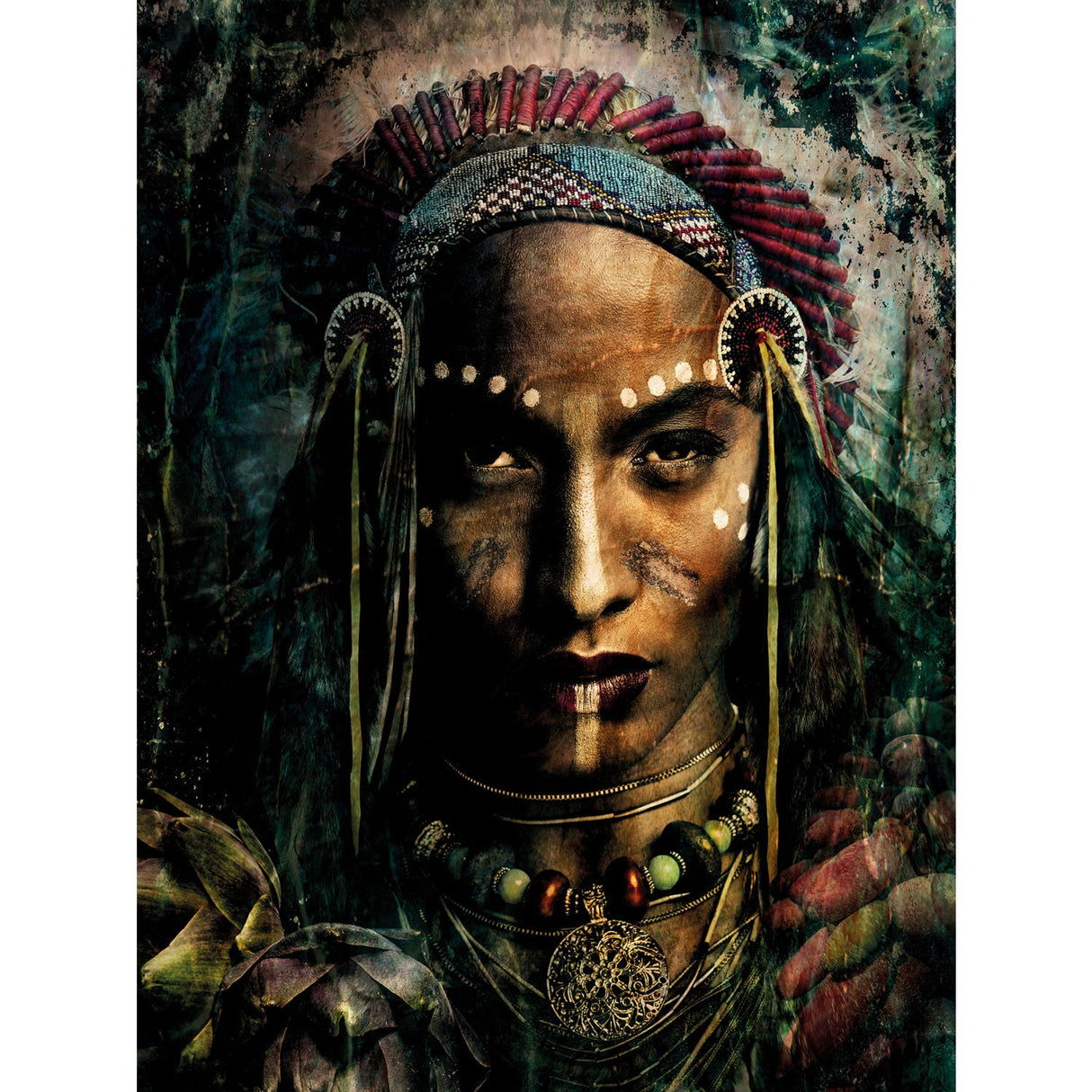 Indian Portrait Tribal Face photographic art print by Cobra Art