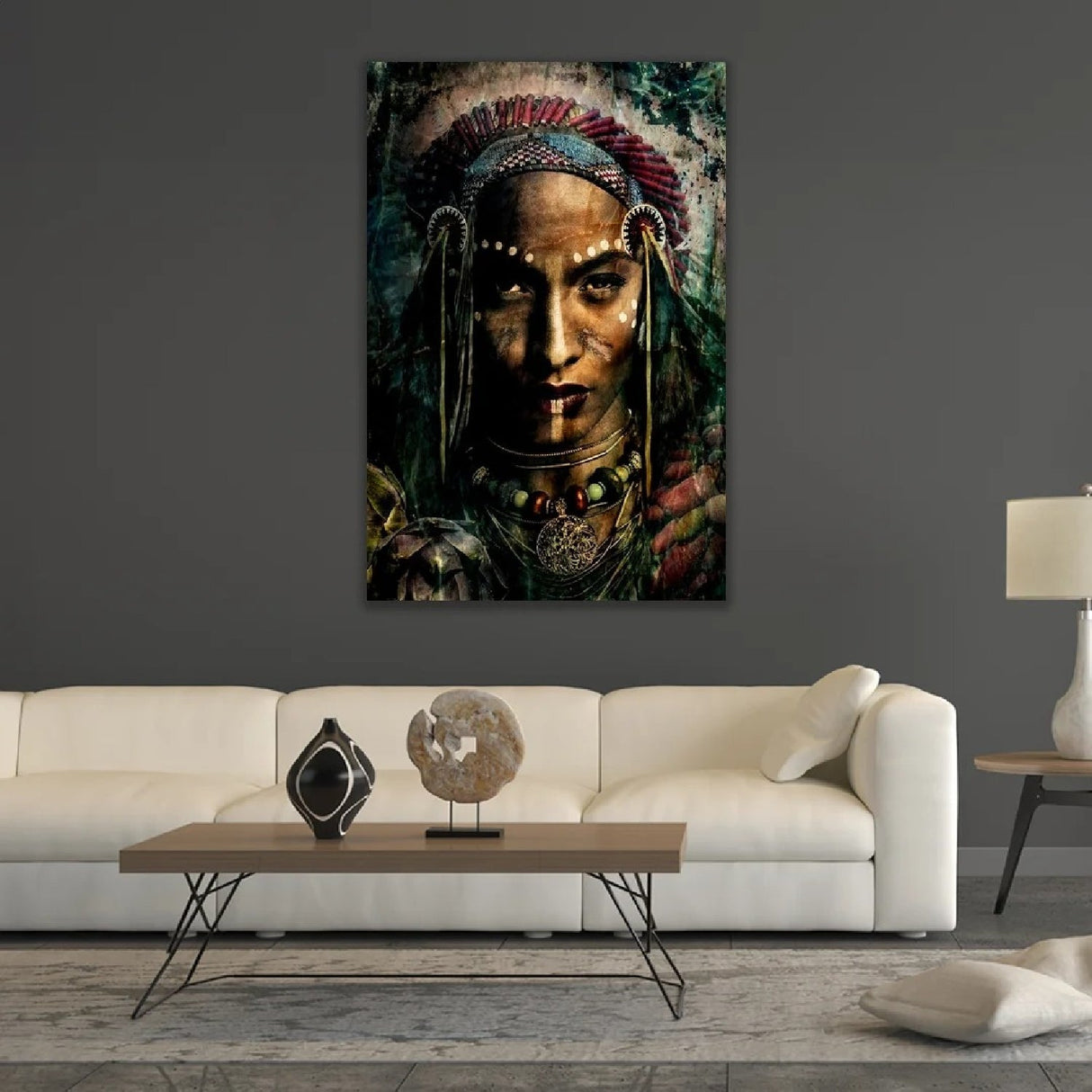 Indian Portrait Tribal Face photographic art print by Cobra Art, alternate view 2