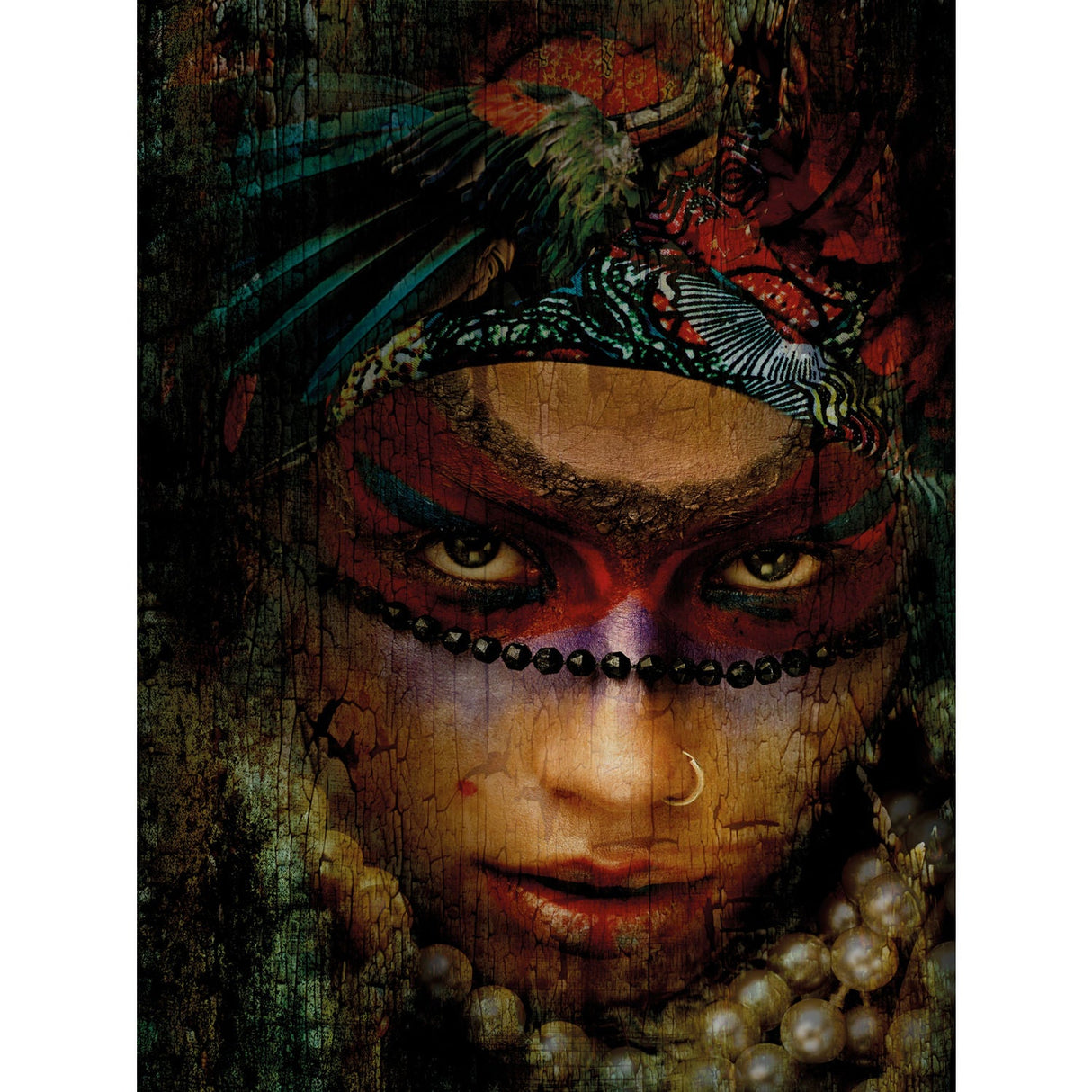 Out Of The Jungle Ethnic Painted Face photographic art print by Cobra Art