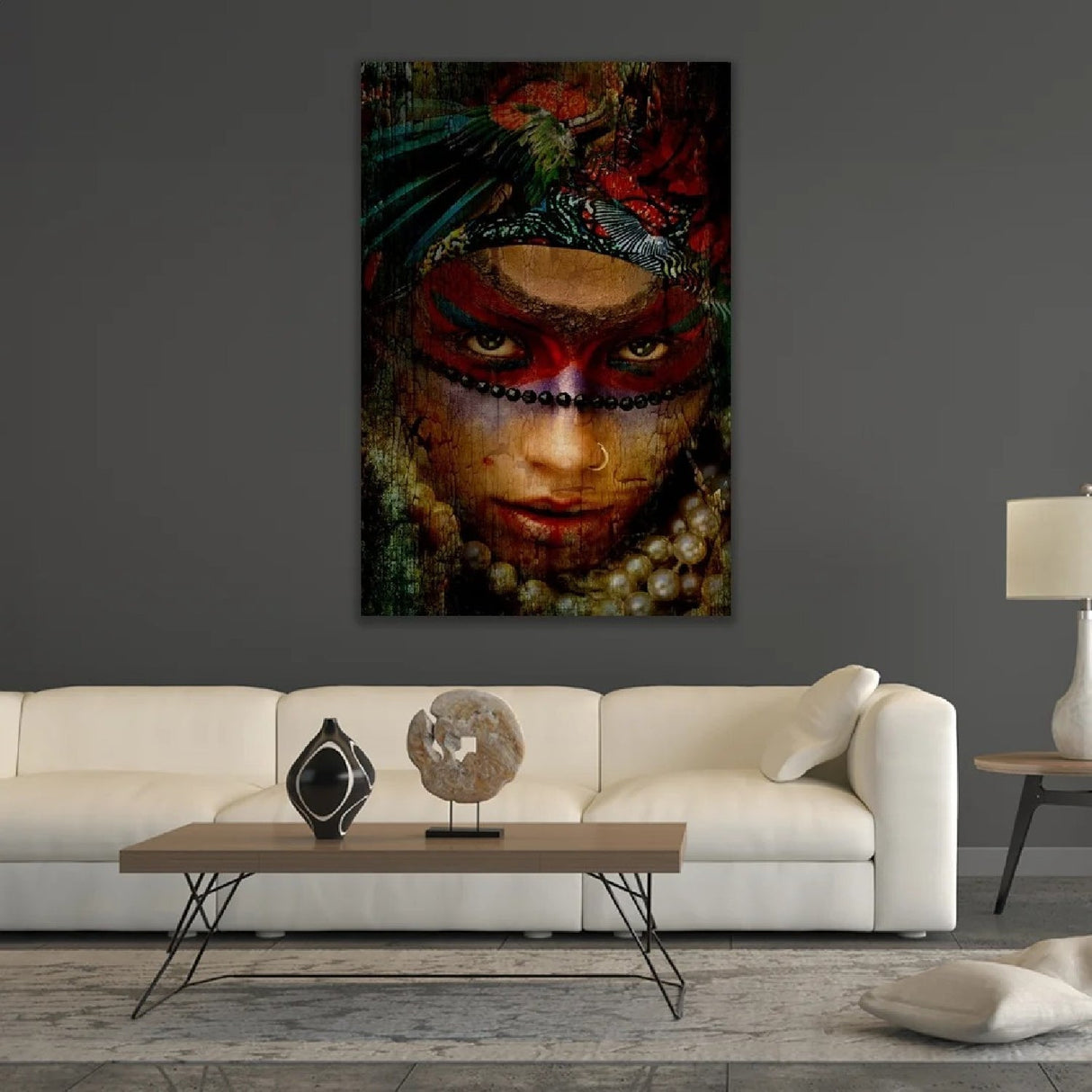 Out Of The Jungle Ethnic Painted Face photographic art print by Cobra Art, alternate view 2