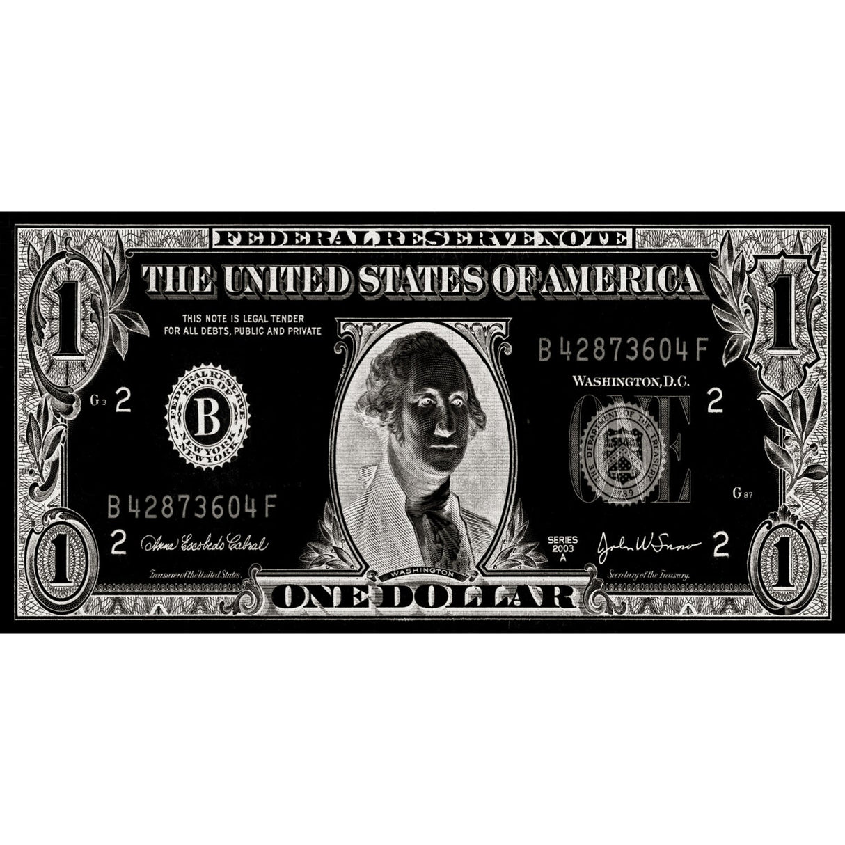Banknote Wall Art | Cobra Art Silver Dollar