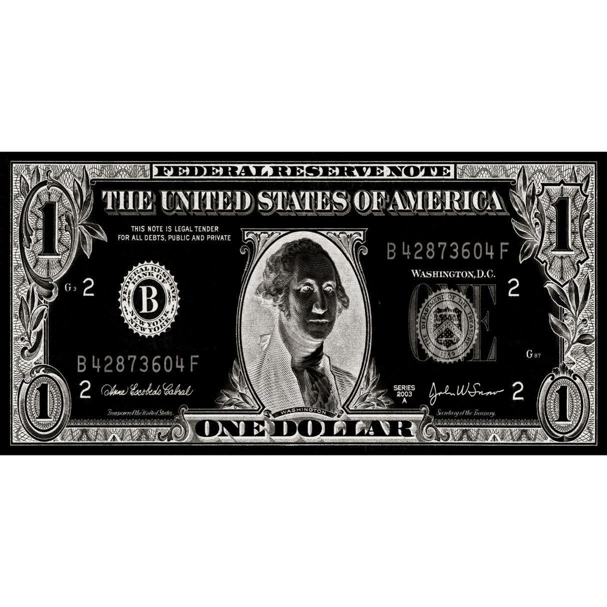 Silver Dollar Banknote Wall Art art print by Cobra Art