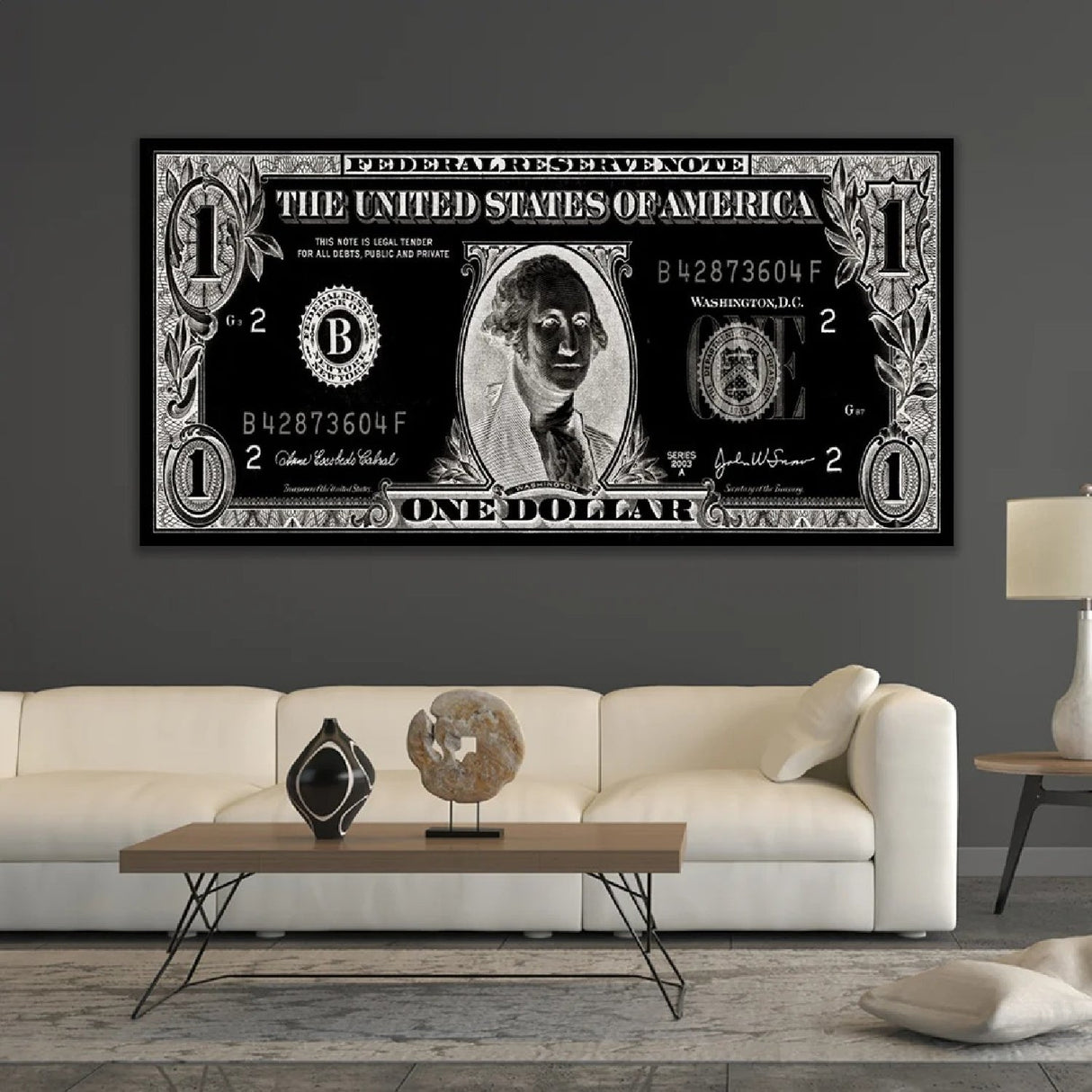 Silver Dollar Banknote Wall Art art print by Cobra Art, alternate view 2