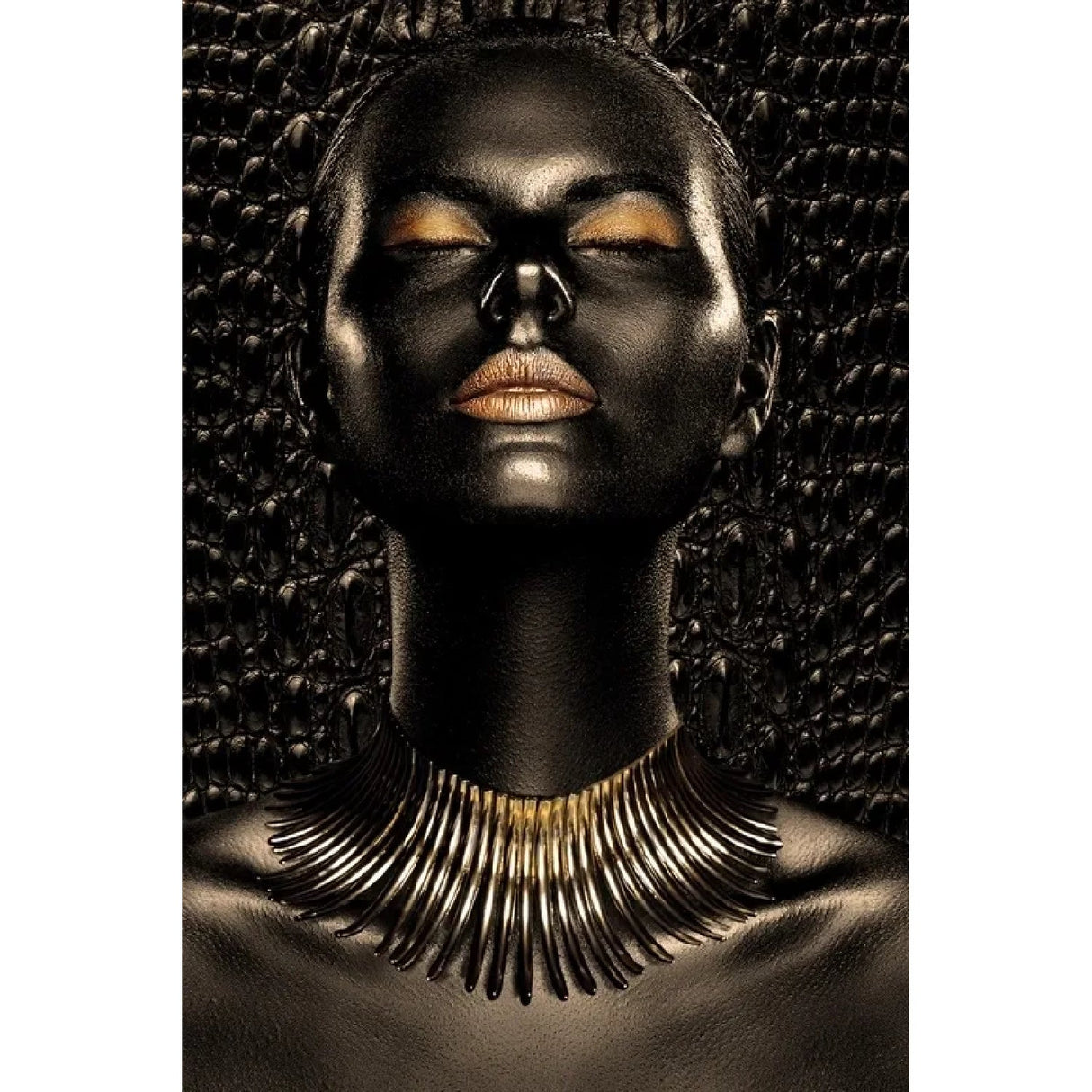 Golden Age 5 Gold Lips & Lids Woman photographic art print by Cobra Art