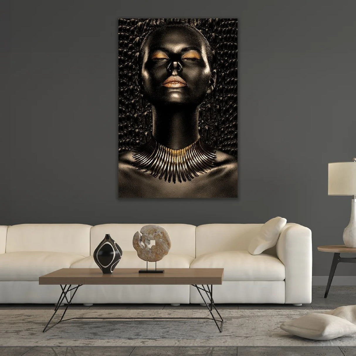 Modern European furniture - Gold Lips & Lids Woman Photographic Art - www.oroa.com