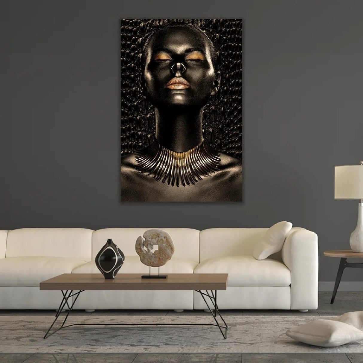 Golden Age 5 Gold Lips & Lids Woman photographic art print by Cobra Art, alternate view 2