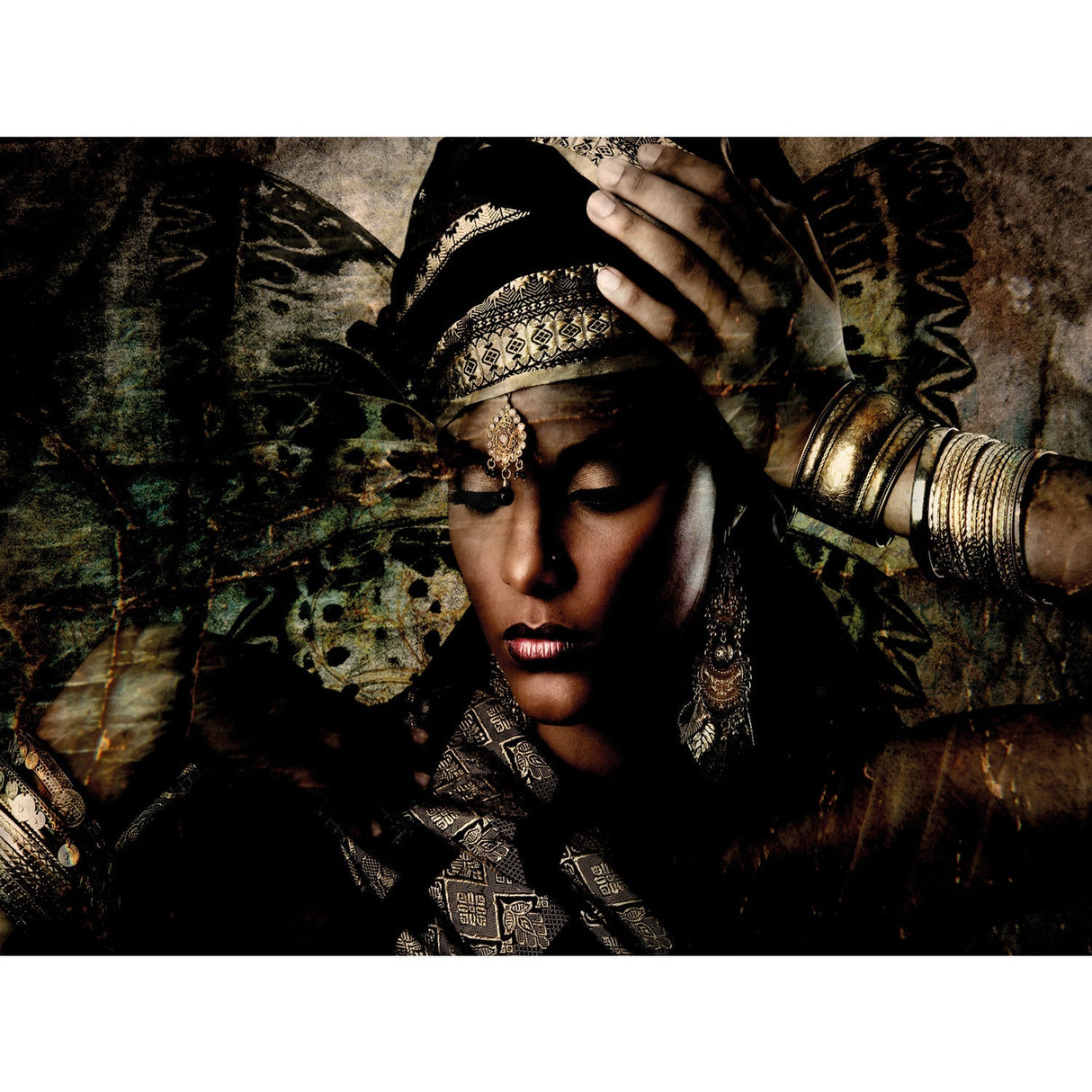 Looking Beautiful Headressed Woman photographic art print by Cobra Art